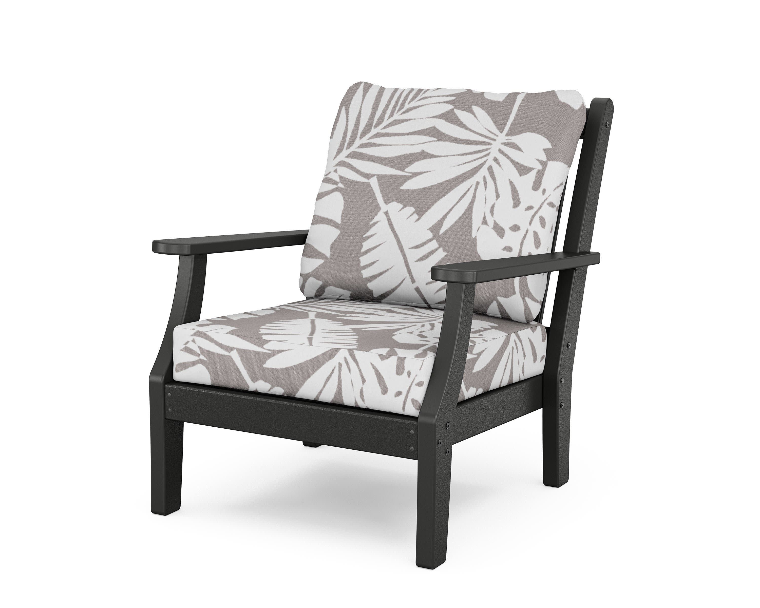 Wovendale Deep Seating Chair in Black / Leaf Grey Mist