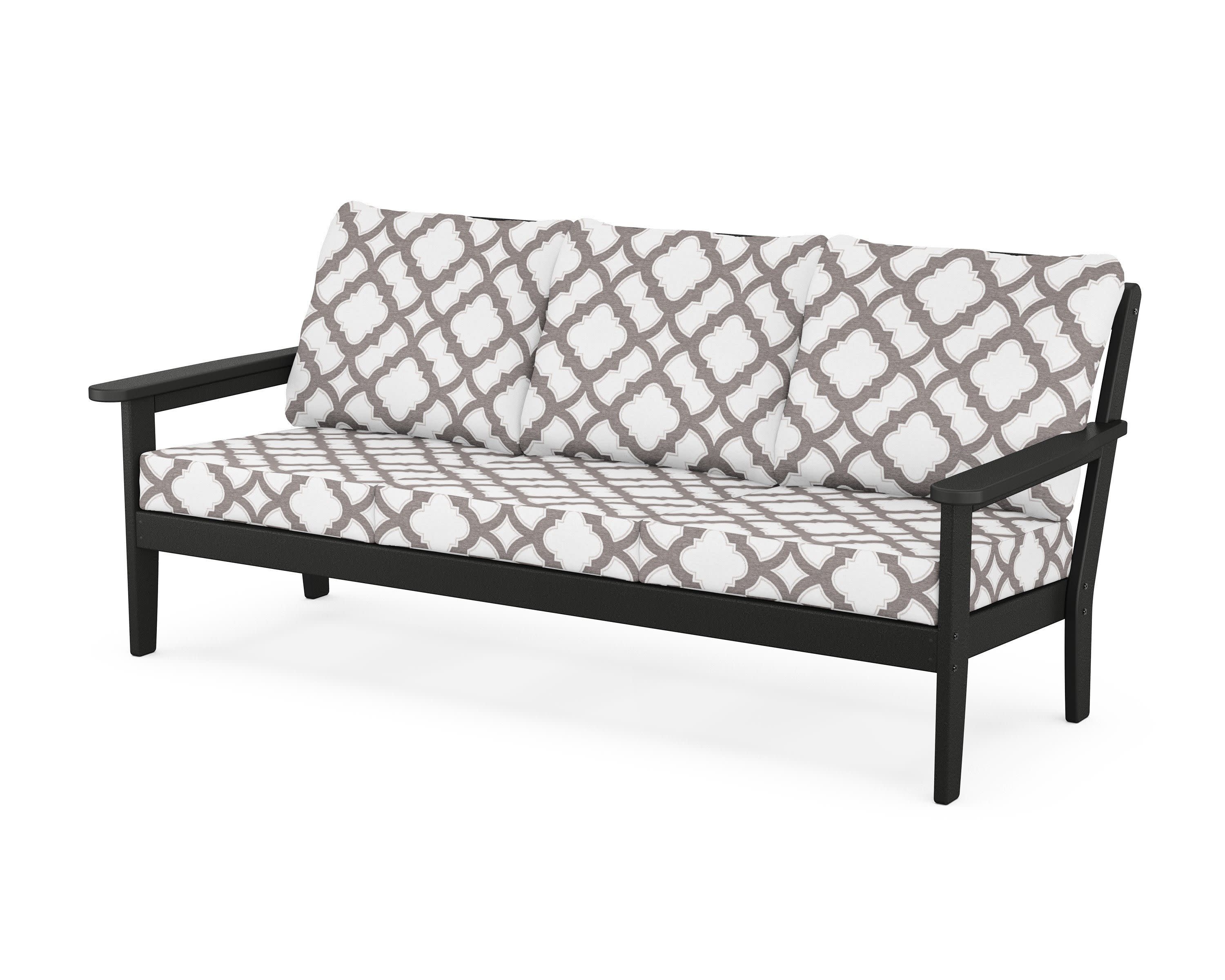 Cottage Deep Seating Sofa in Black / Trellis Grey Mist