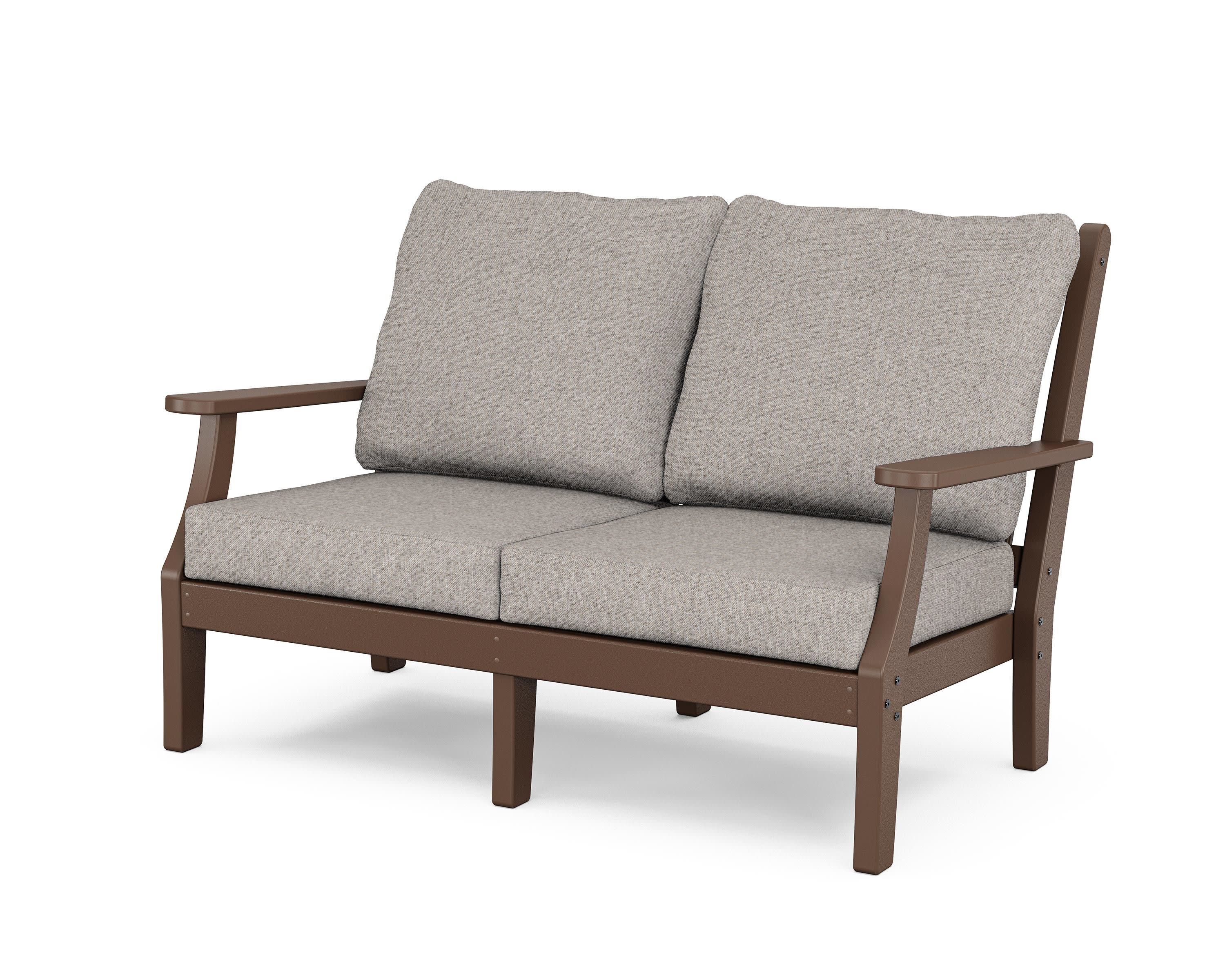 Wovendale Deep Seating Loveseat in Mahogany / Weathered Tweed