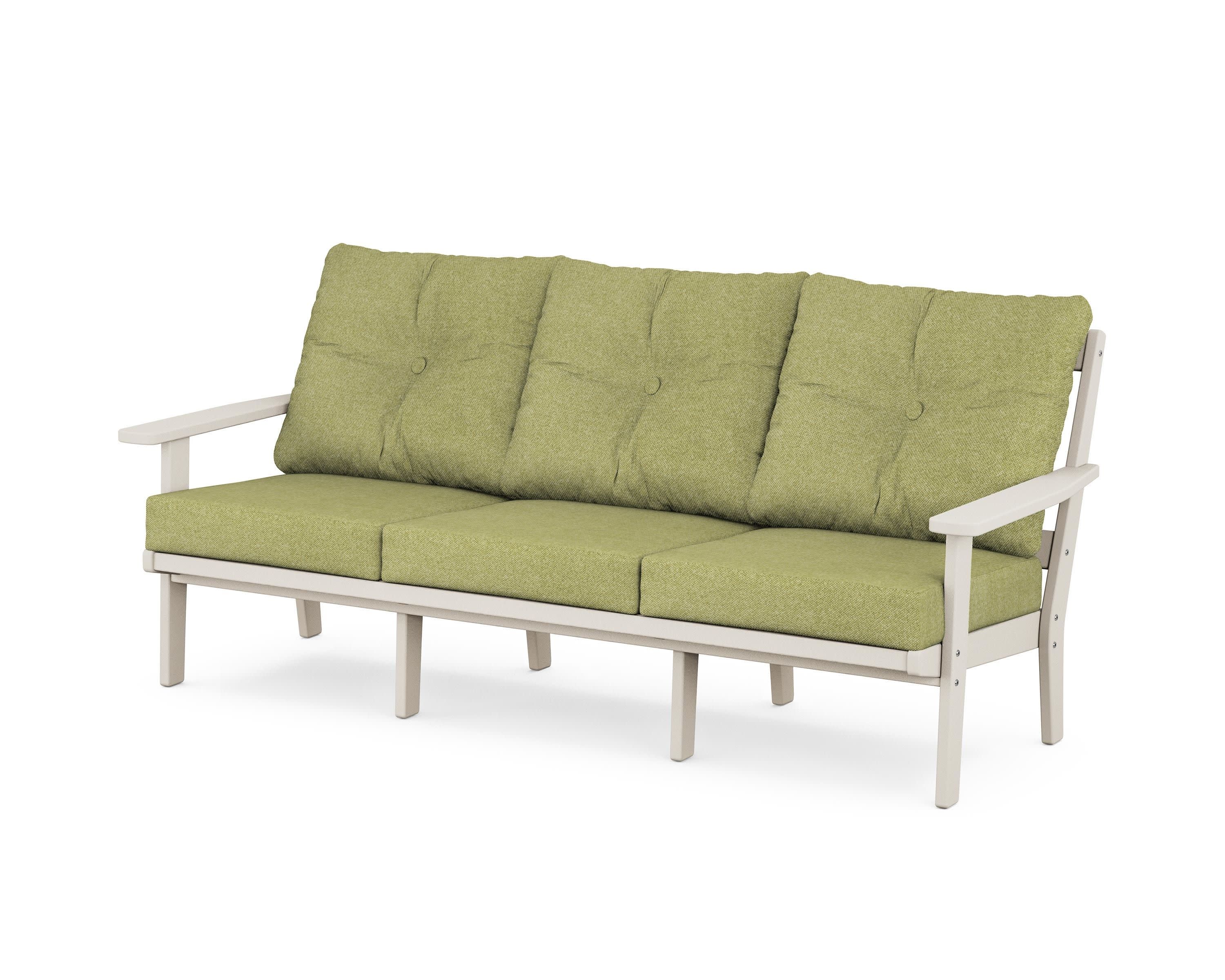 PrairieDeep Seating Sofa in Sand / Chartreuse Boucle
