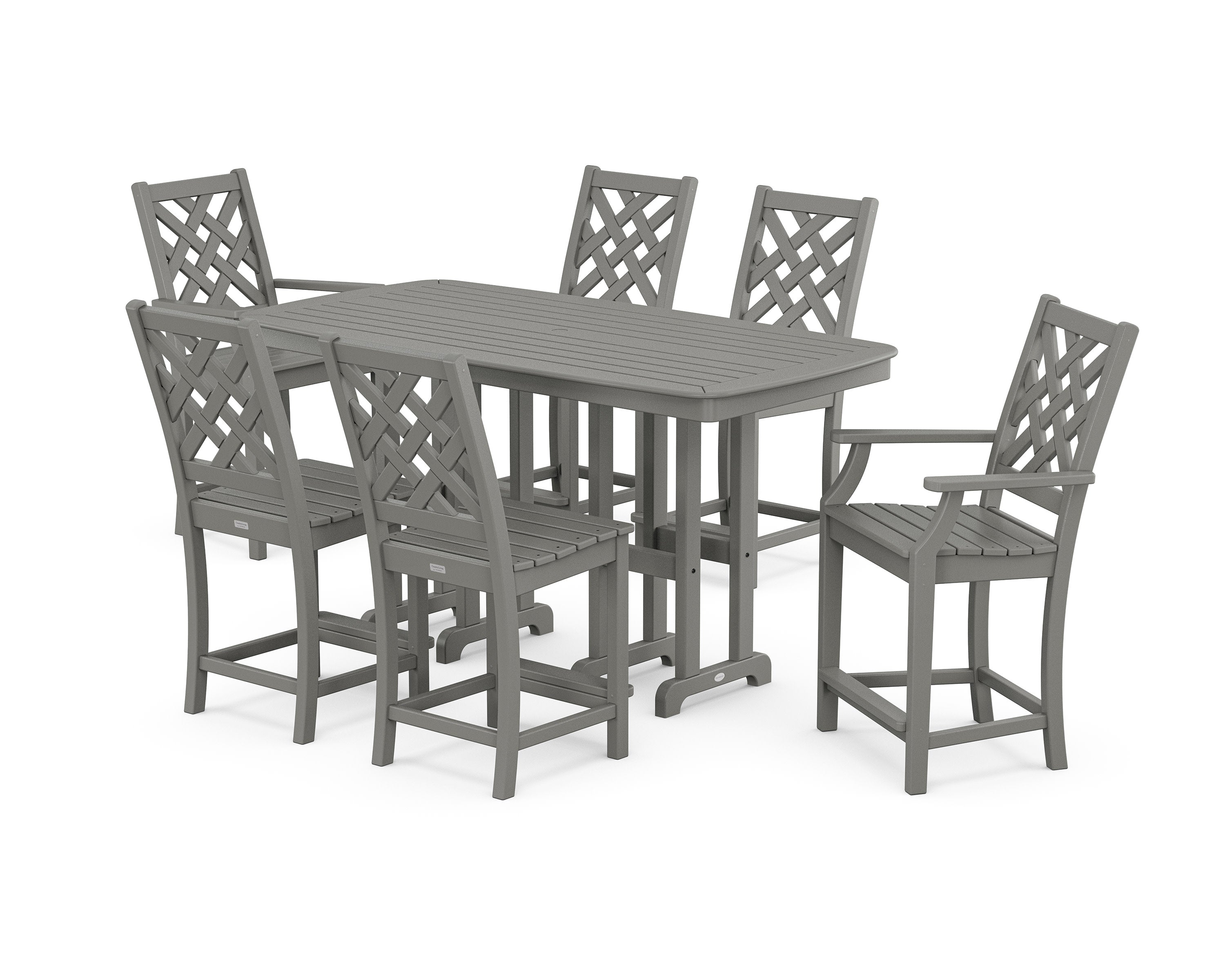 Wovendale 7-Piece Counter Set in Slate Grey