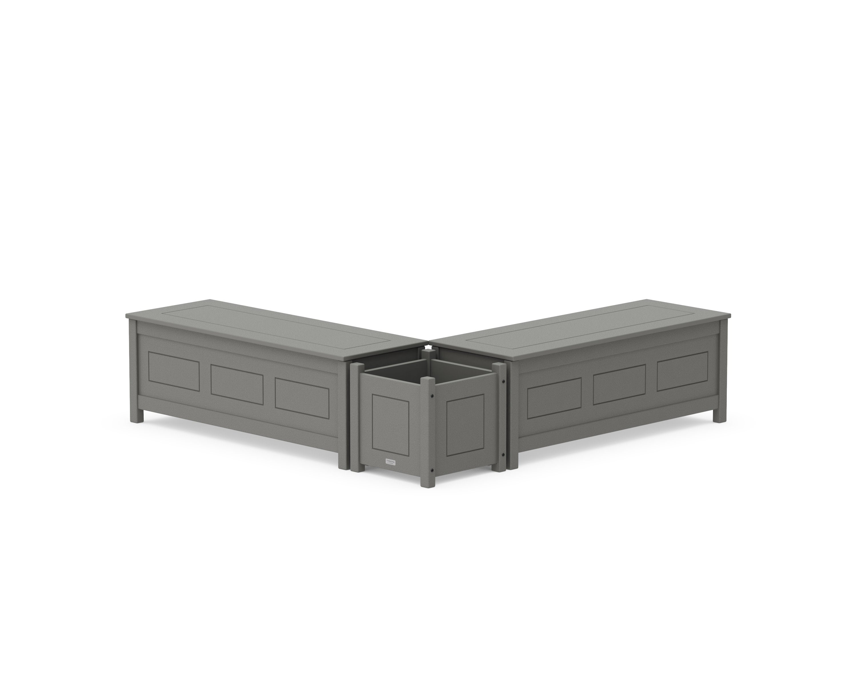 48" Country Living L- Shaped Planter Storage Bench Set