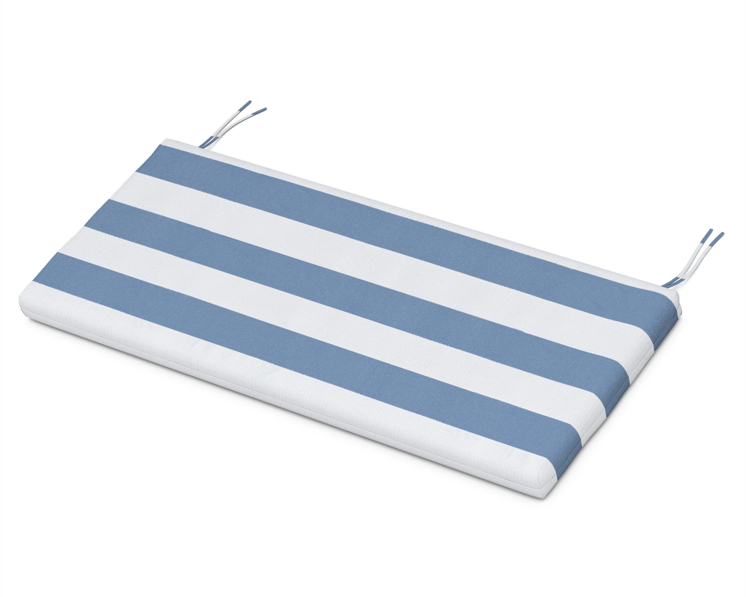 Bench Seat Cushion - 18.5"D x 43.5"W x 2.5"H in Cabana Stripe Sky Blue