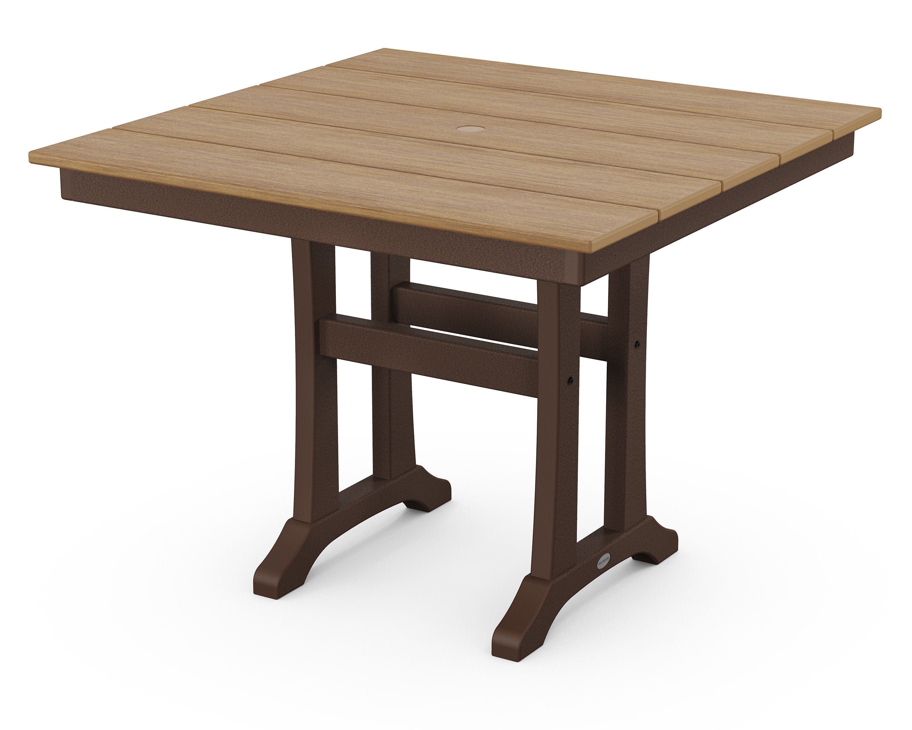 Farmhouse Trestle 37" Dining Table in Mahogany / Natural