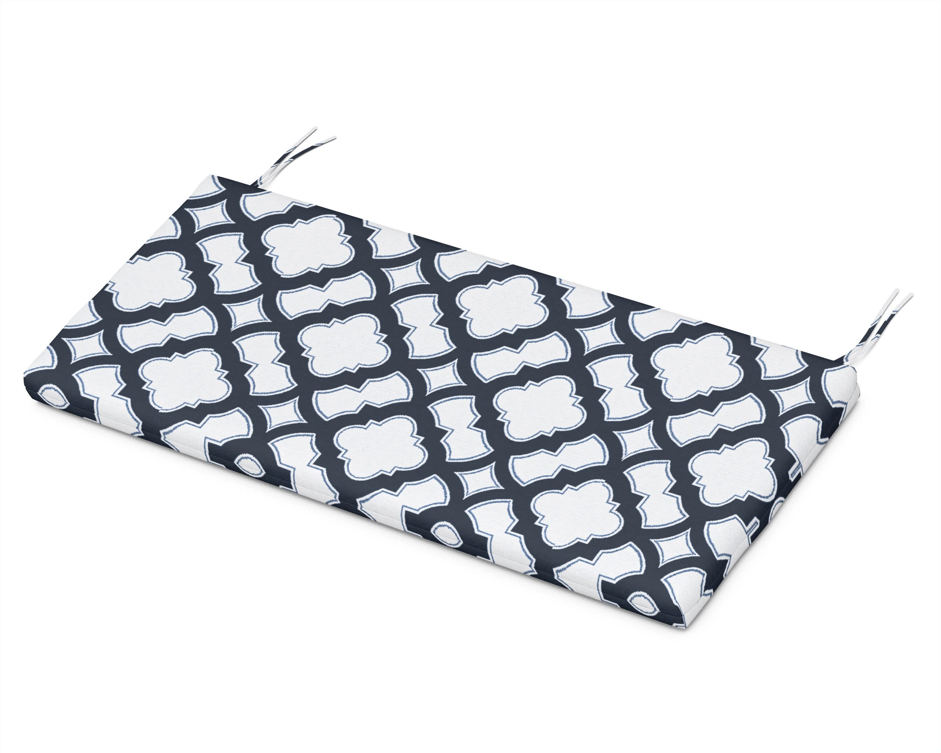 Bench Seat Cushion - 18.5"D x 43.5"W x 2.5"H in Trellis Marine Indigo
