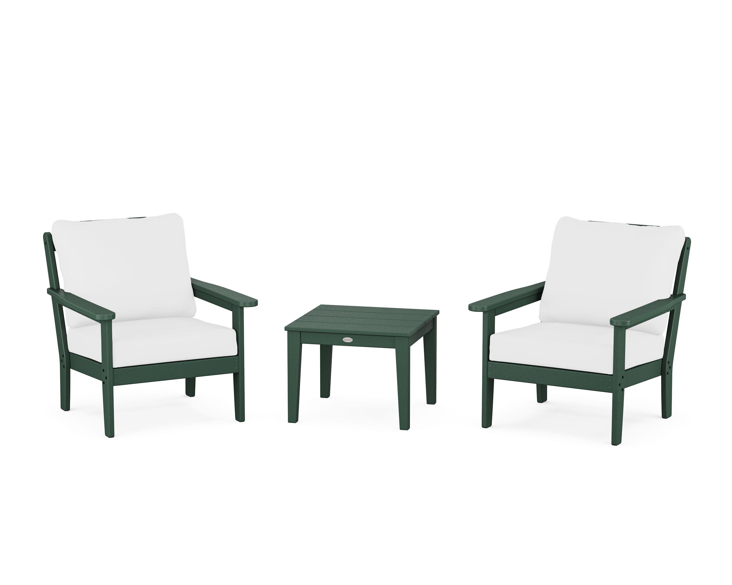 Cottage 3-Piece Deep Seating Set in Green / Natural