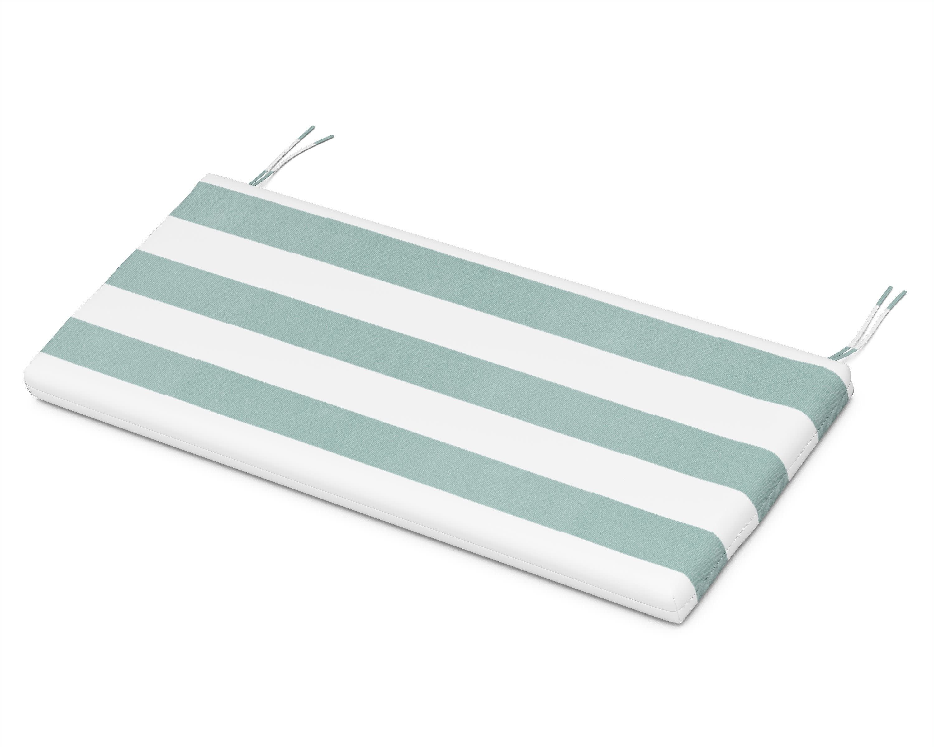 Bench Seat Cushion - 17.25"D x 43.5"W x 2.5"H in Cabana Stripe Glacier Spa
