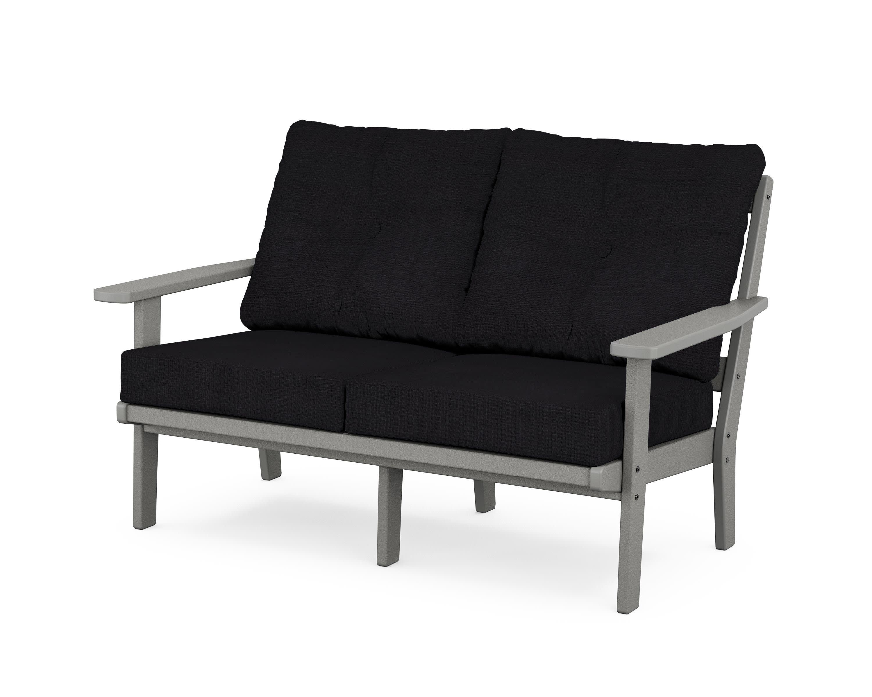 Prairie Deep SeatingLoveseat in Slate Grey / Midnight Linen