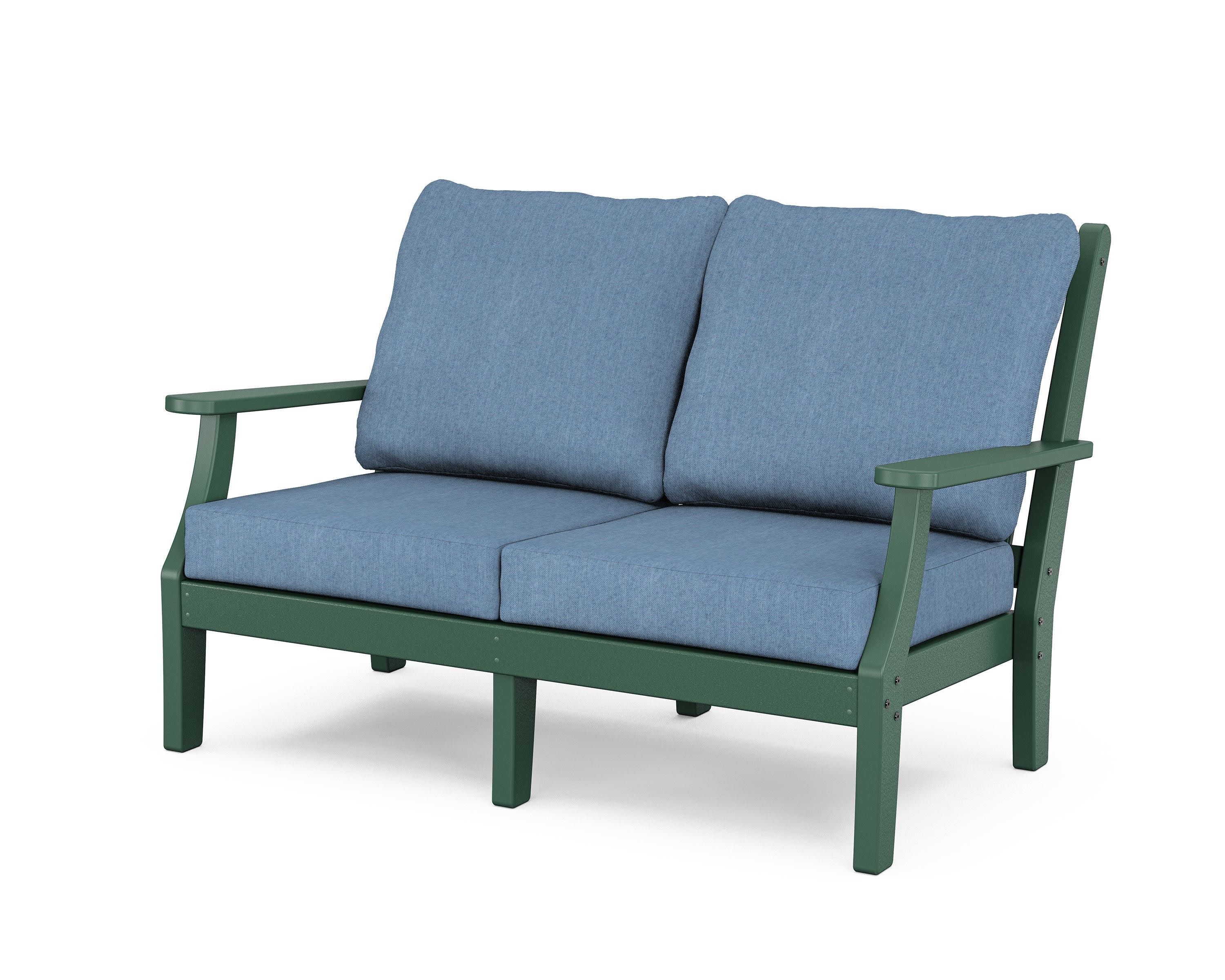 Wovendale Deep Seating Loveseat in Green / Sky Blue