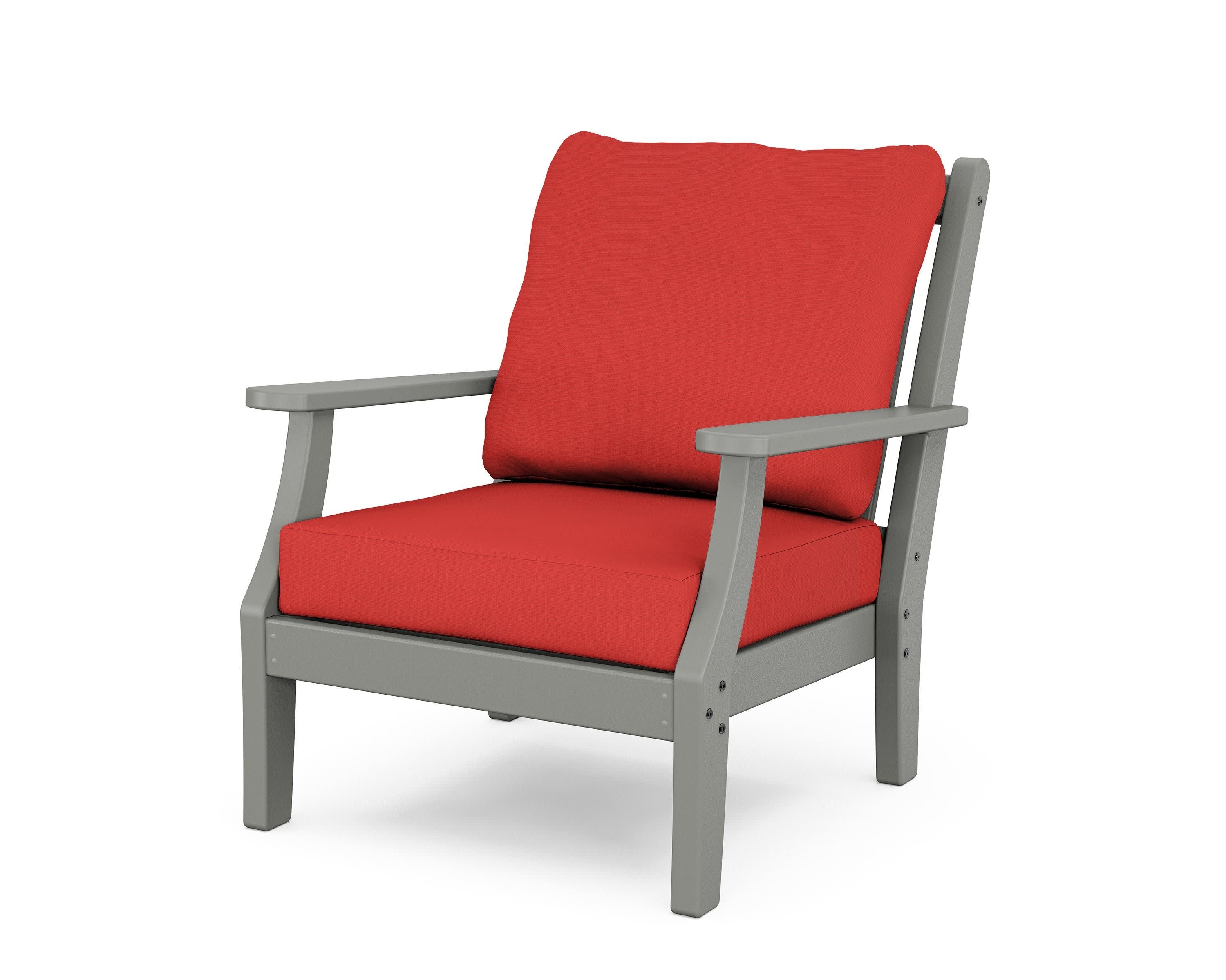 Wovendale Deep Seating Chair in Slate Grey / Crimson Linen
