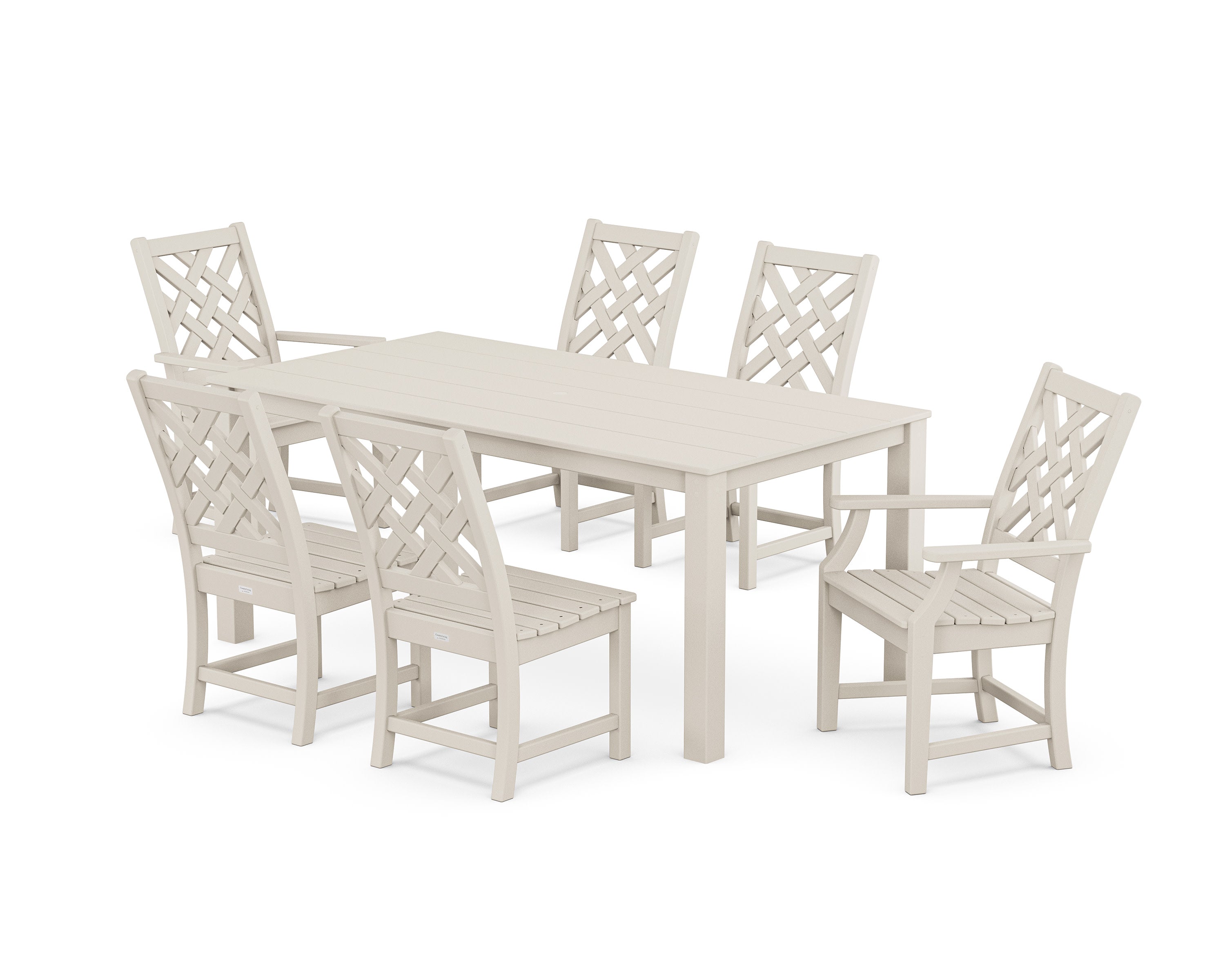 Wovendale 7-Piece Parsons Dining Set in Sand