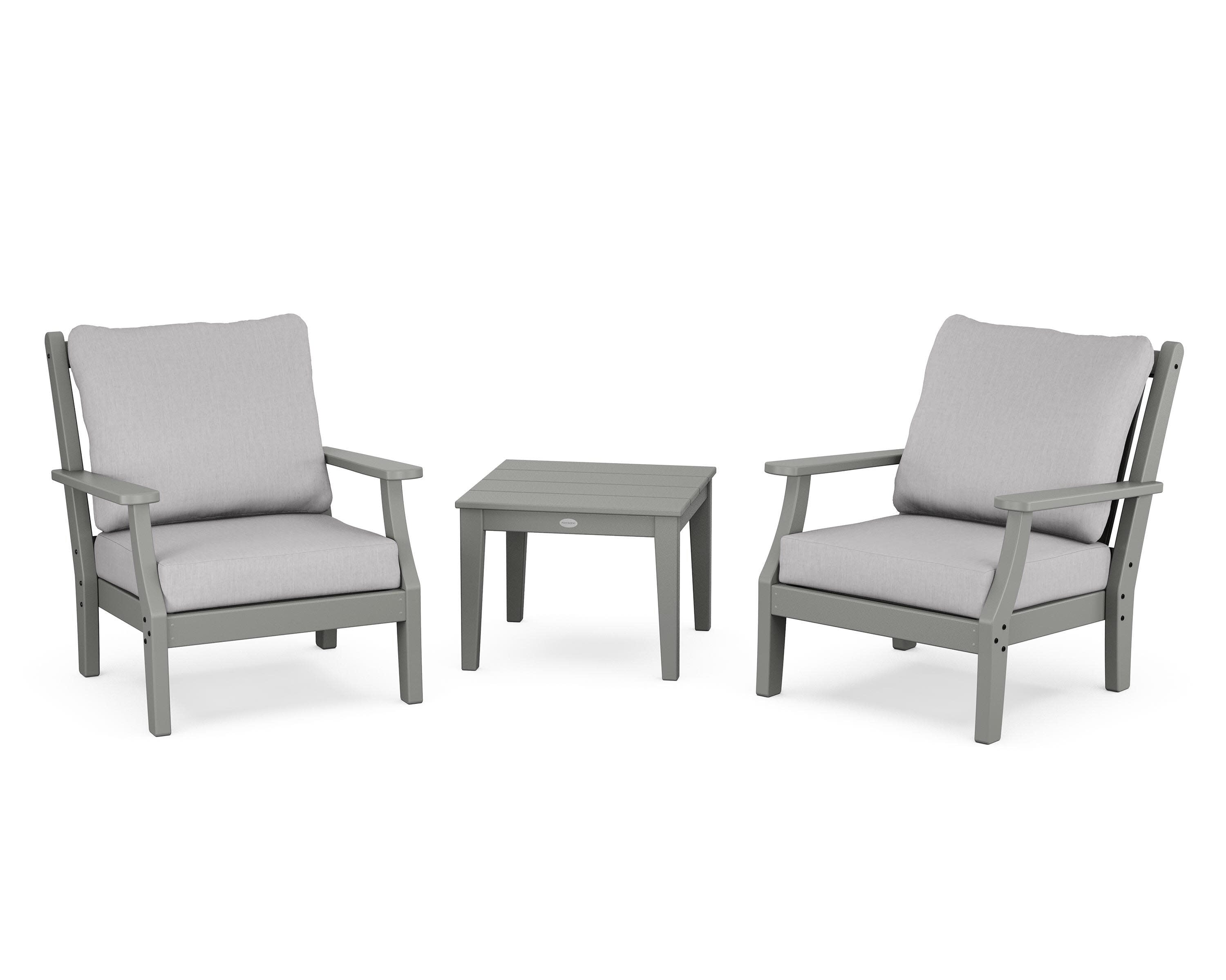 Wovendale 3-Piece Deep Seating Set in Slate Grey / Granite