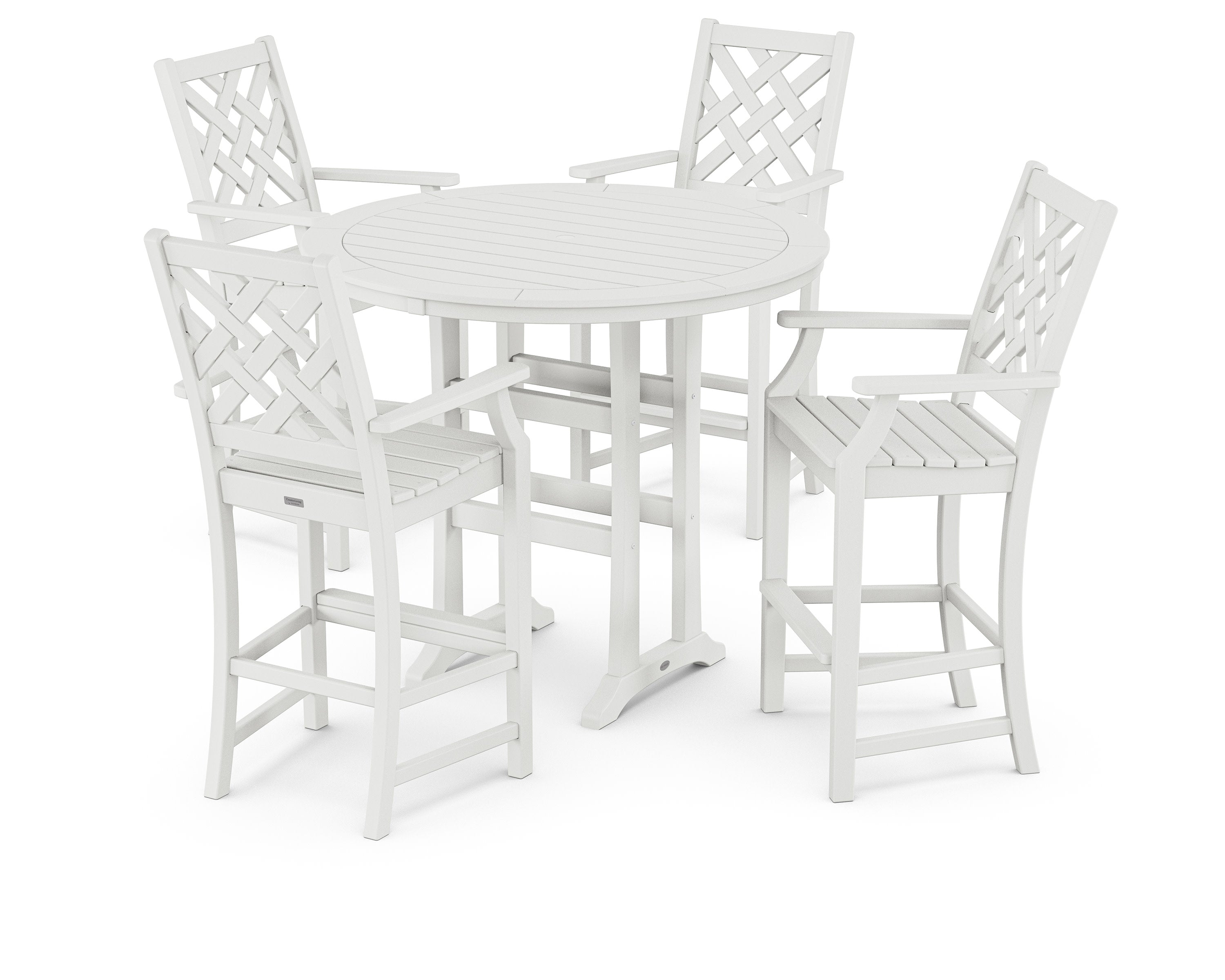 Wovendale 5-Piece Round Bar Set in White