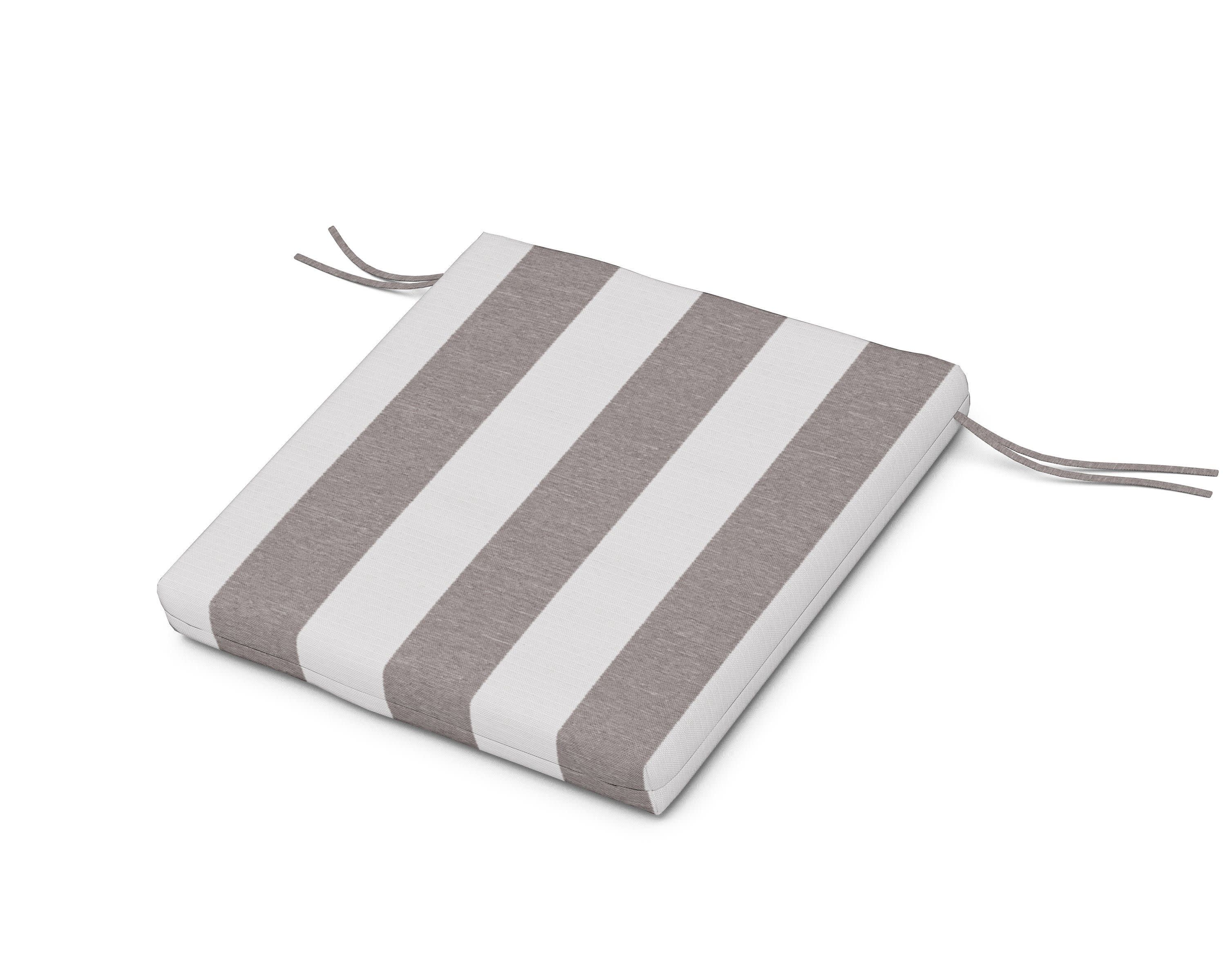 Seat Cushion - 20"D x 20"W x 2.5"H in Cabana Stripe Grey Mist