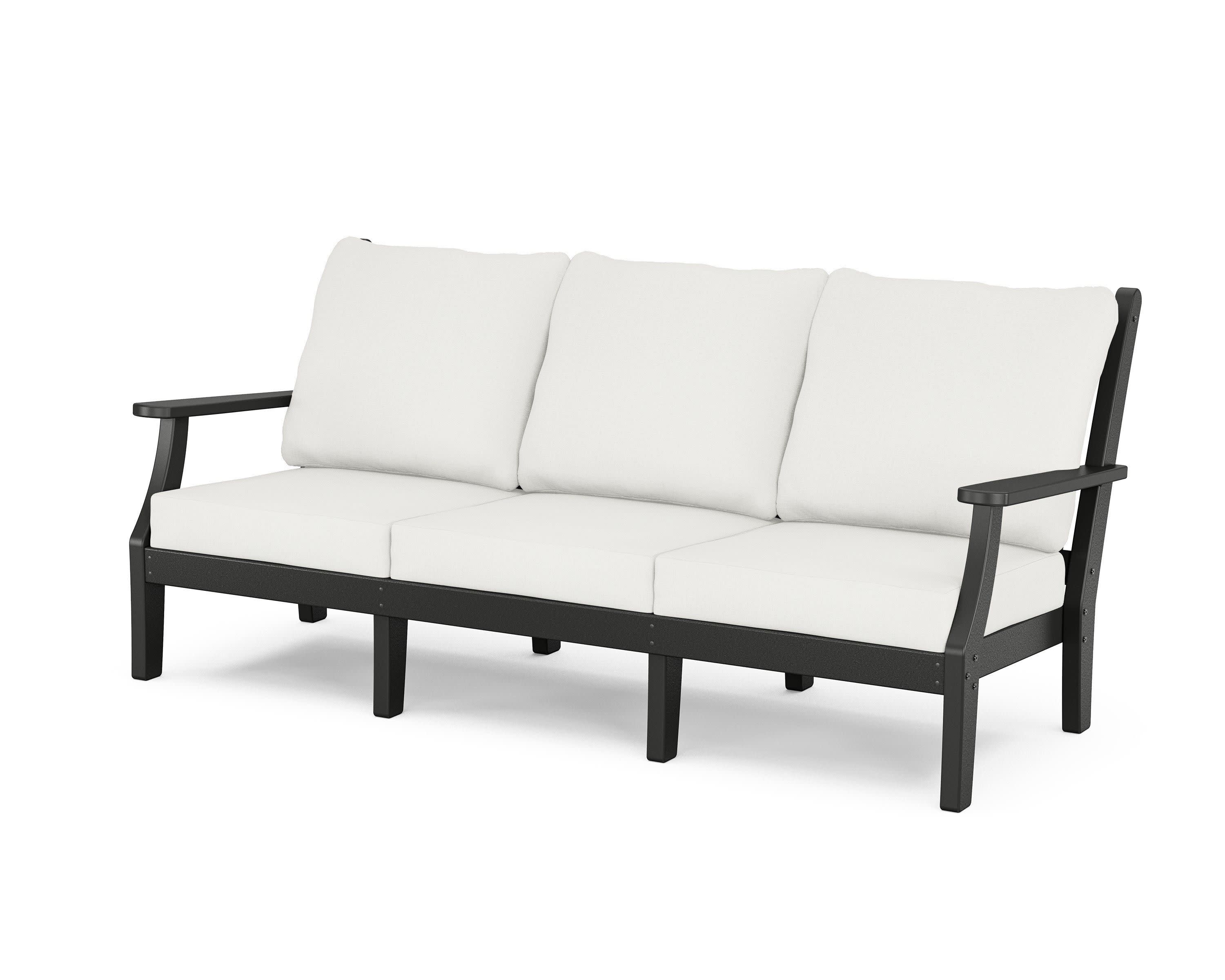 Wovendale Deep Seating Sofa in Black / Natural Linen