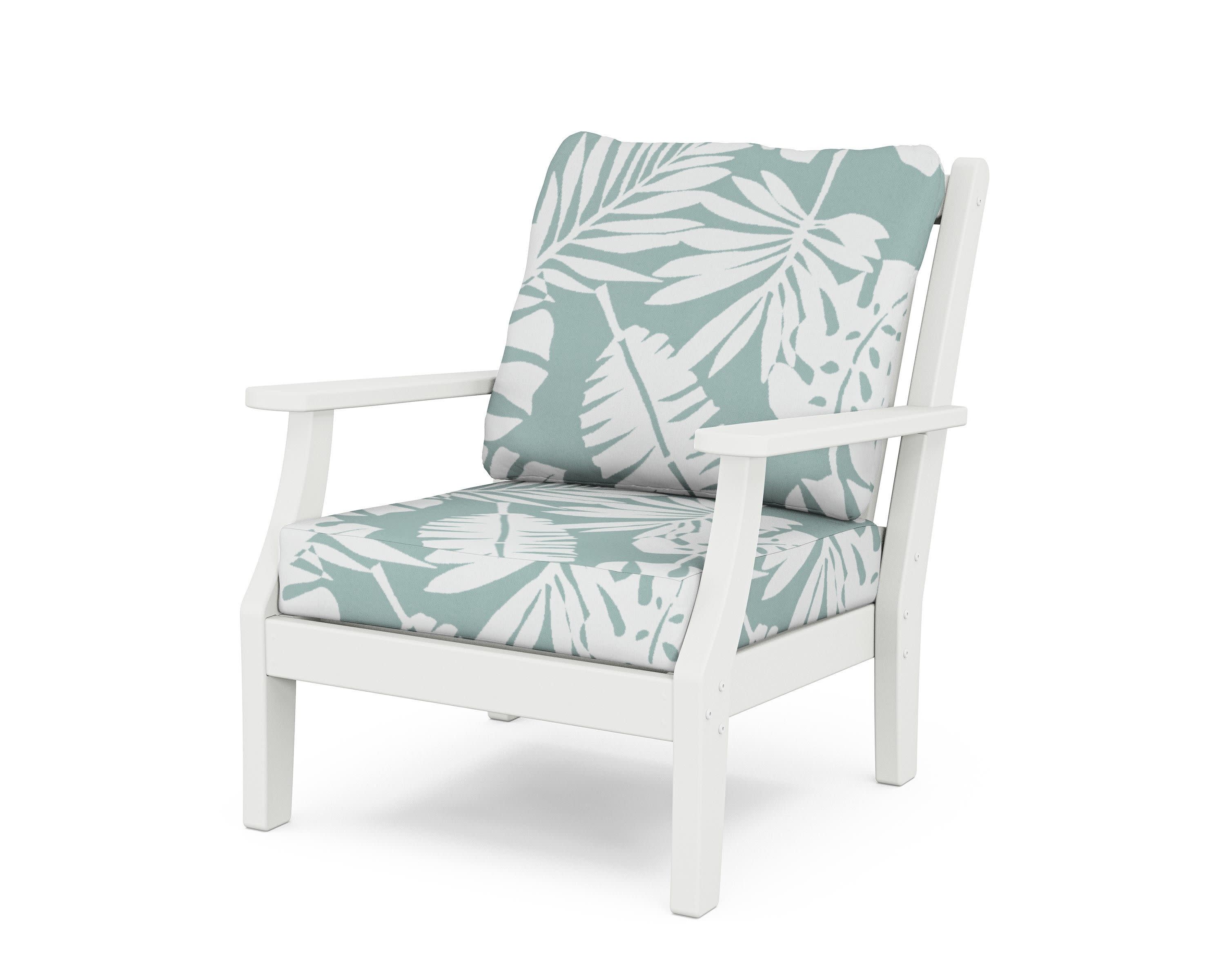 Wovendale Deep Seating Chair in White / Leaf Glacier Spa