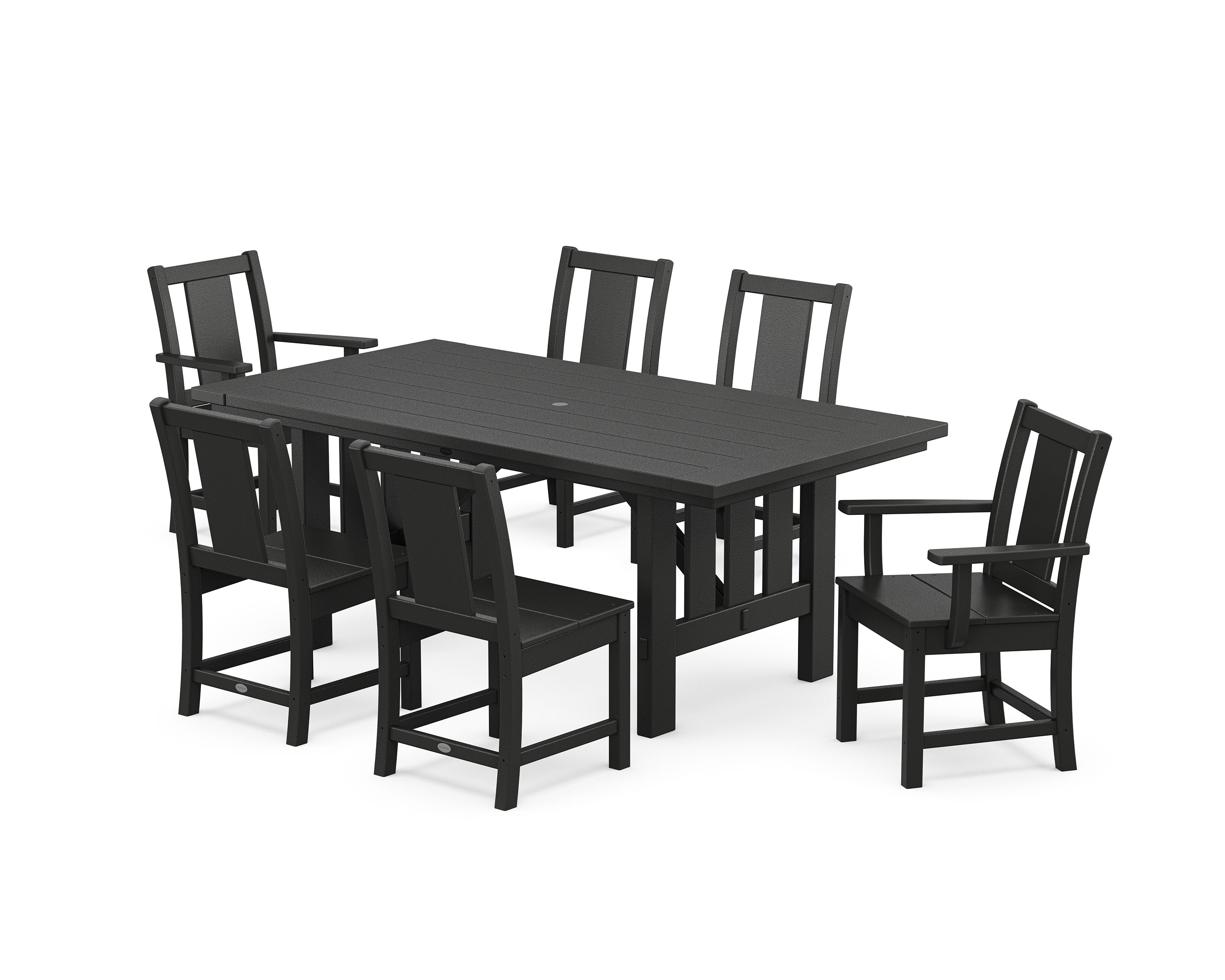 Prairie 7-Piece Dining Set with Mission Table in Black