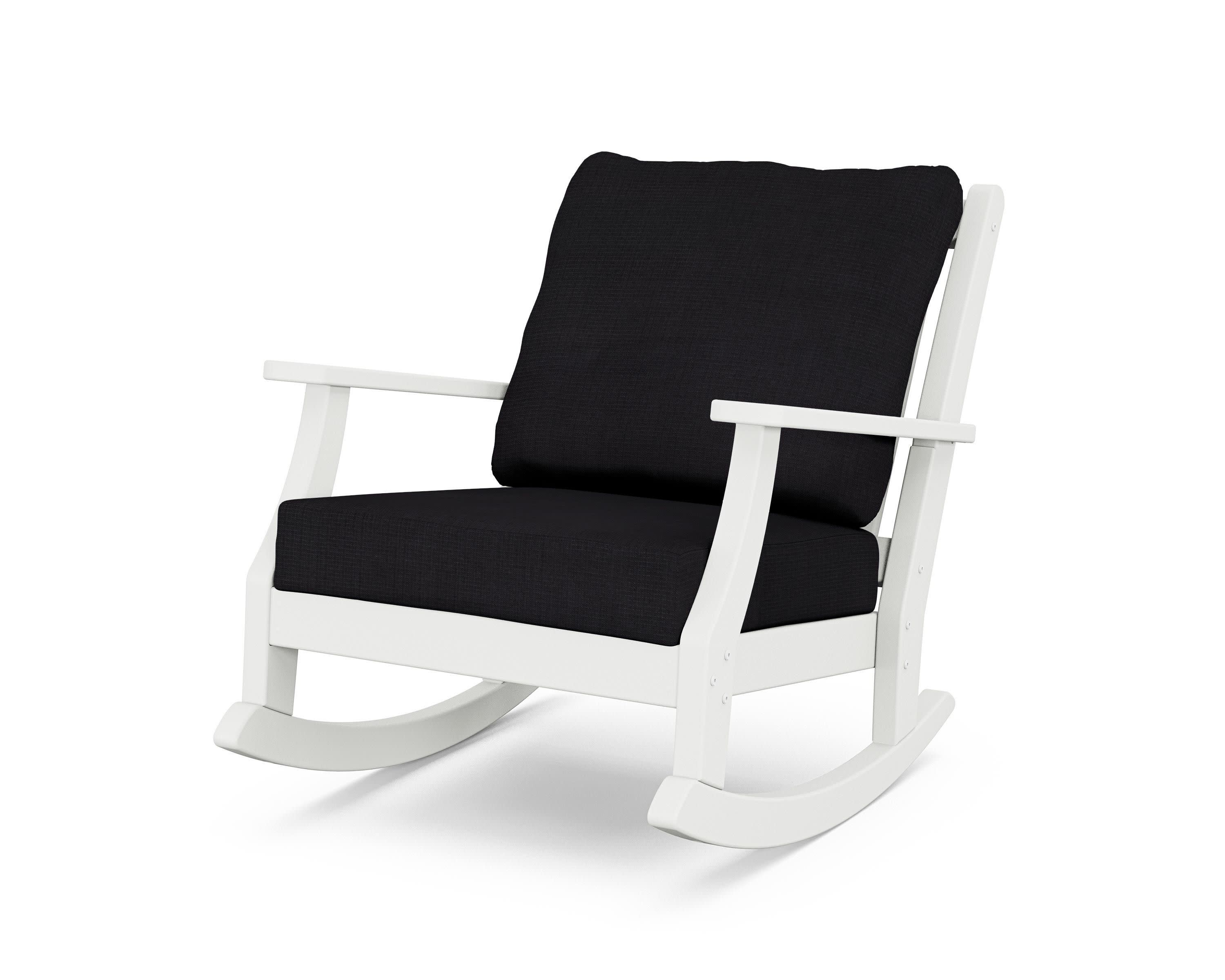 Wovendale Deep Seating Rocking Chair in White / Midnight Linen