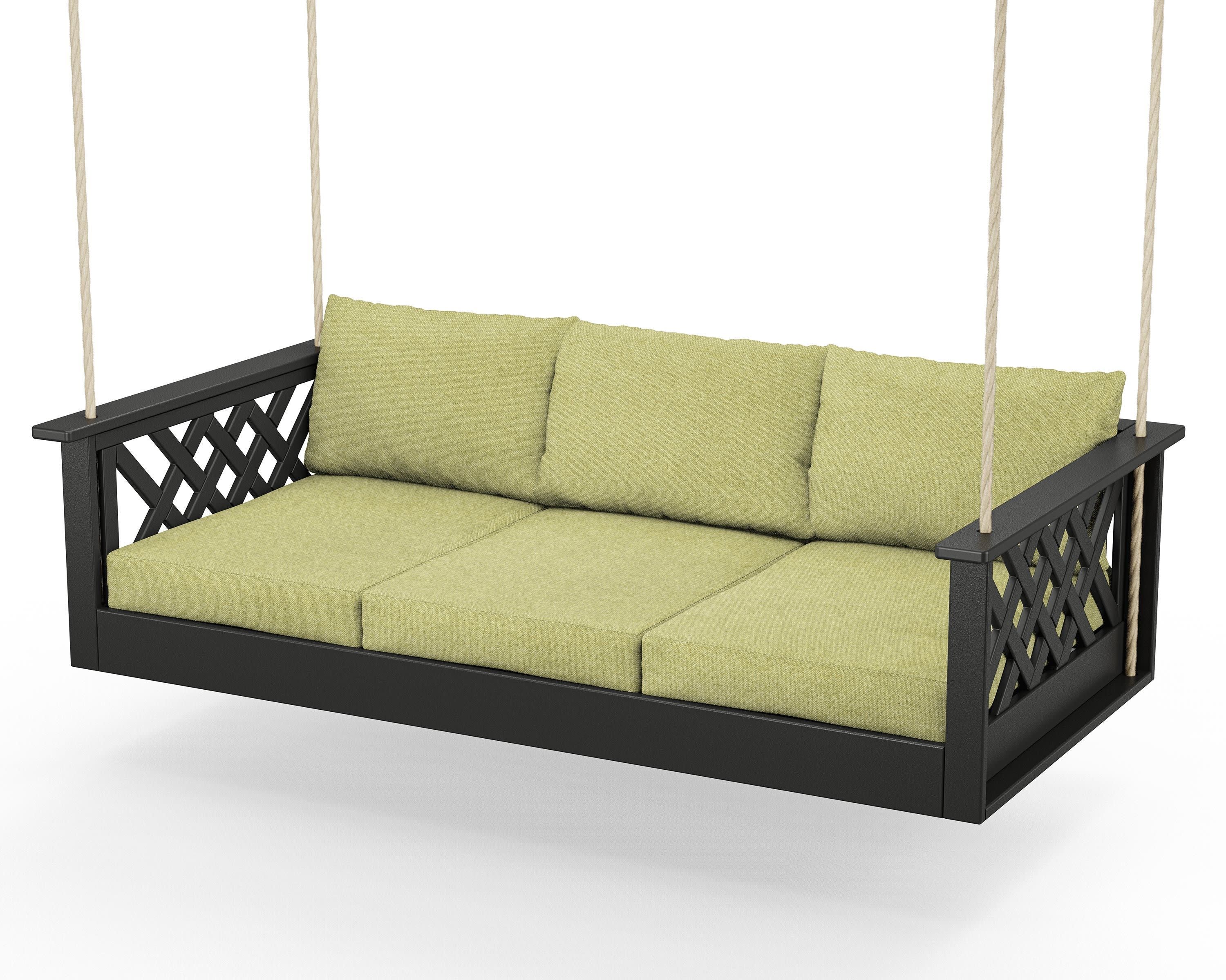 Wovendale Daybed Swing in Black / Chartreuse Boucle