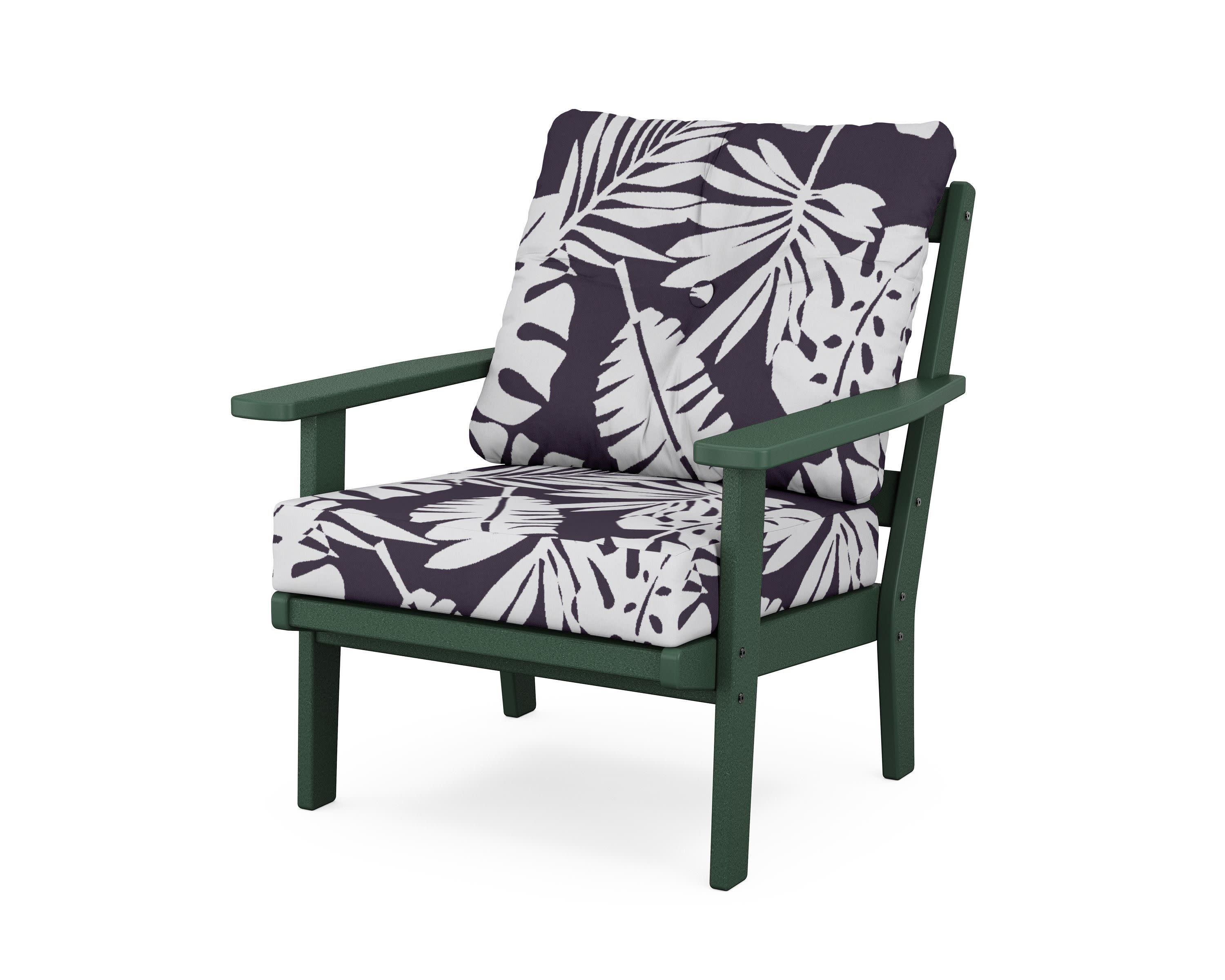 Prairie Deep Seating Chair in Green / Leaf Navy