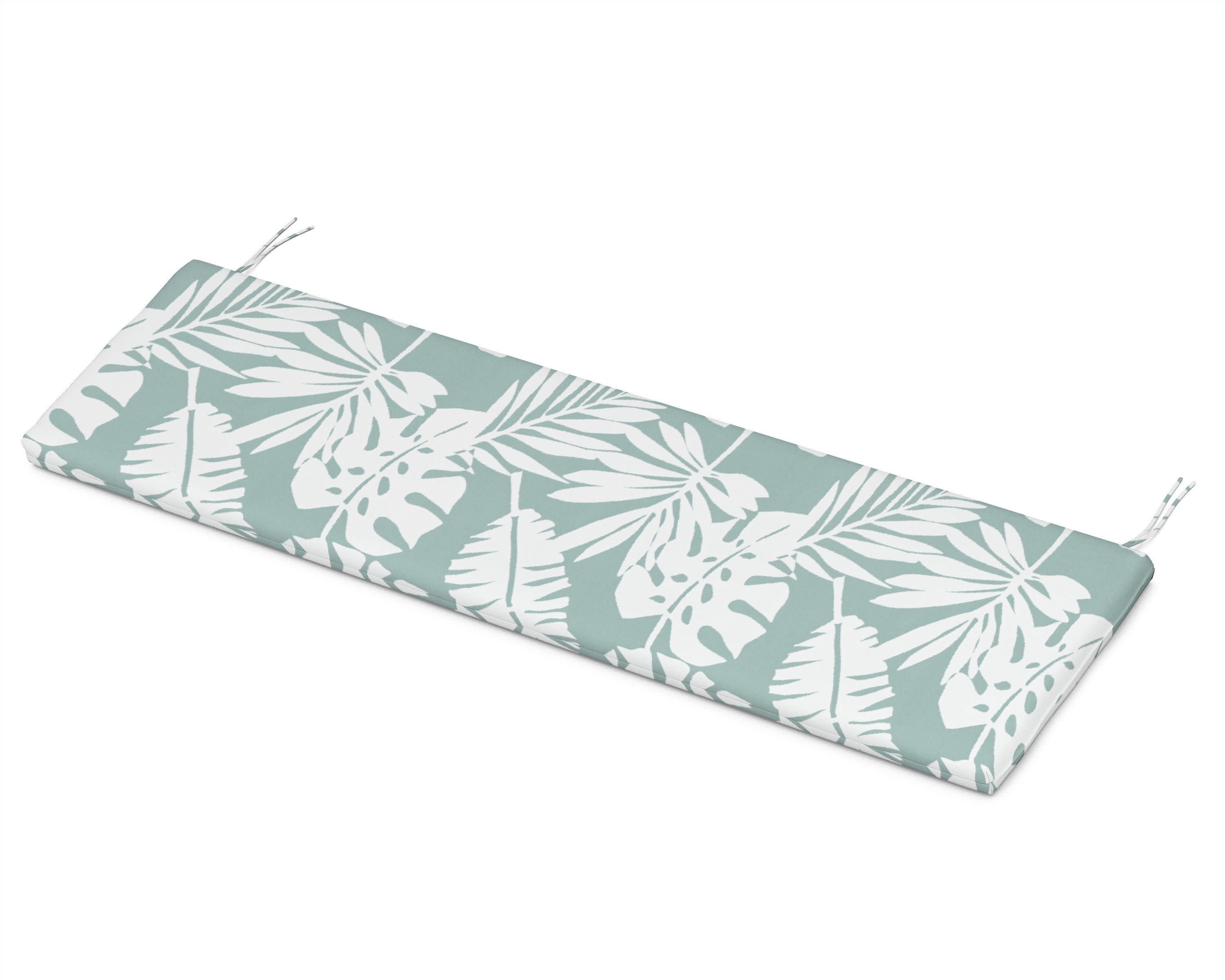 Bench Seat Cushion - 17.5"D x 55"W x 2.5"H in Leaf Glacier Spa
