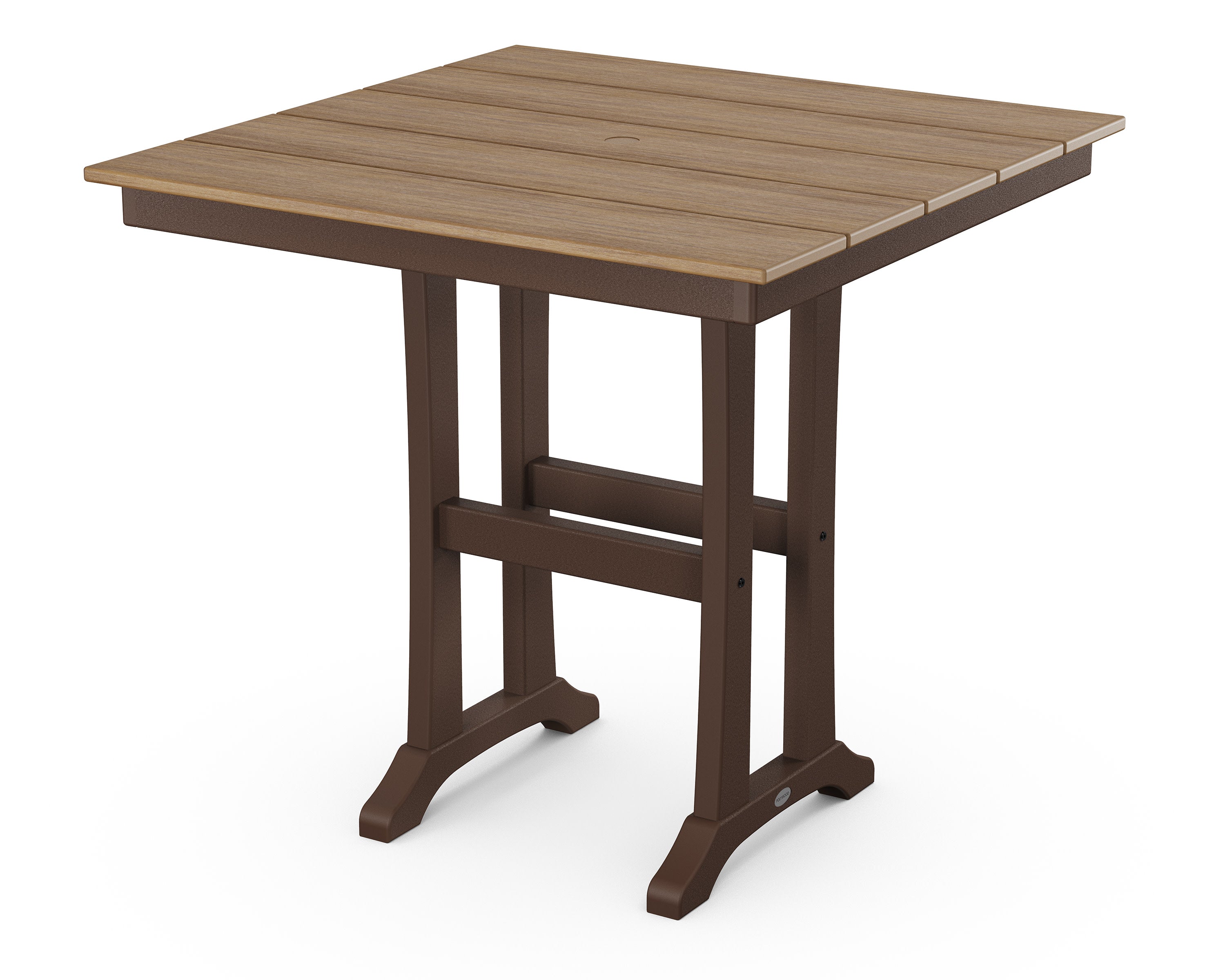 Farmhouse Trestle 37" Counter Table in Mahogany / Natural