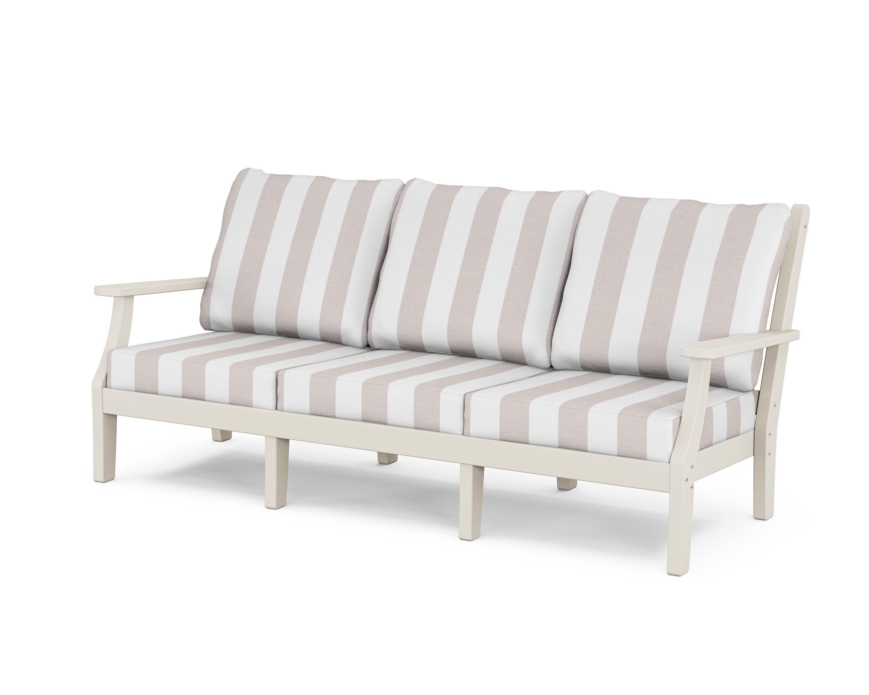 Wovendale Deep Seating Sofa in Sand / Cabana Stripe Dune Burlap