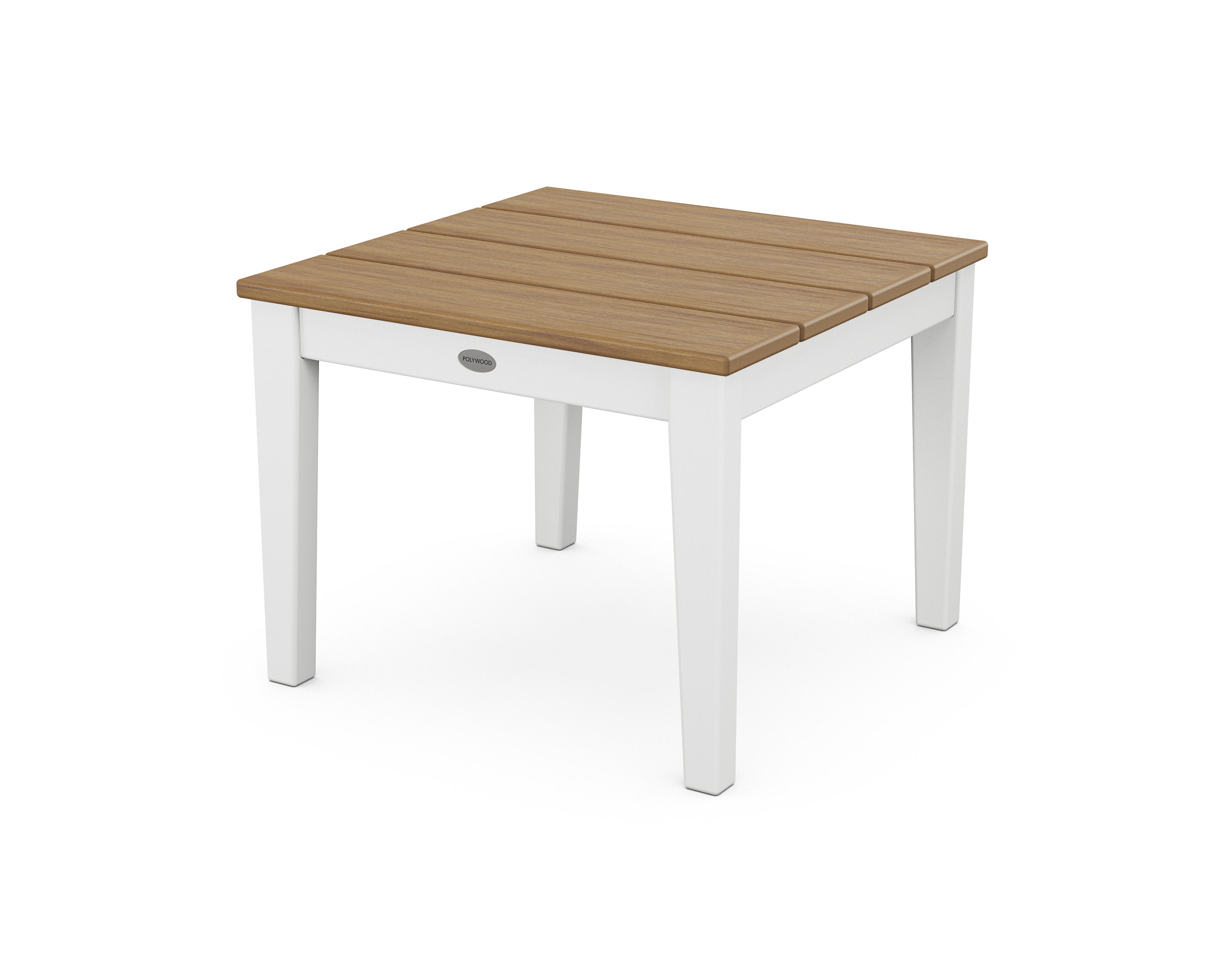 Newport 22" End Table in White / Natural