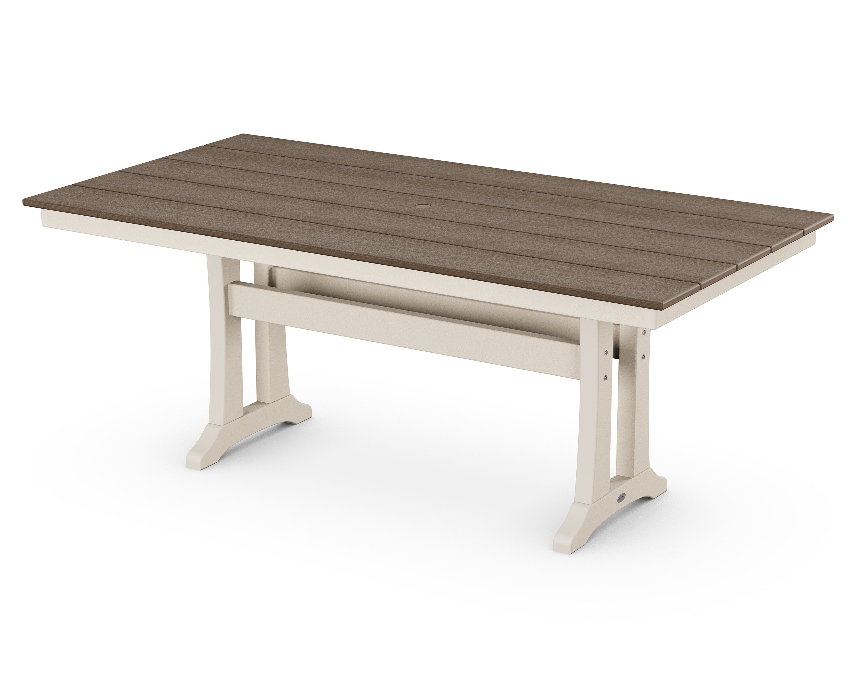 Farmhouse Trestle 37" x 72" Dining Table in Sand / Kona