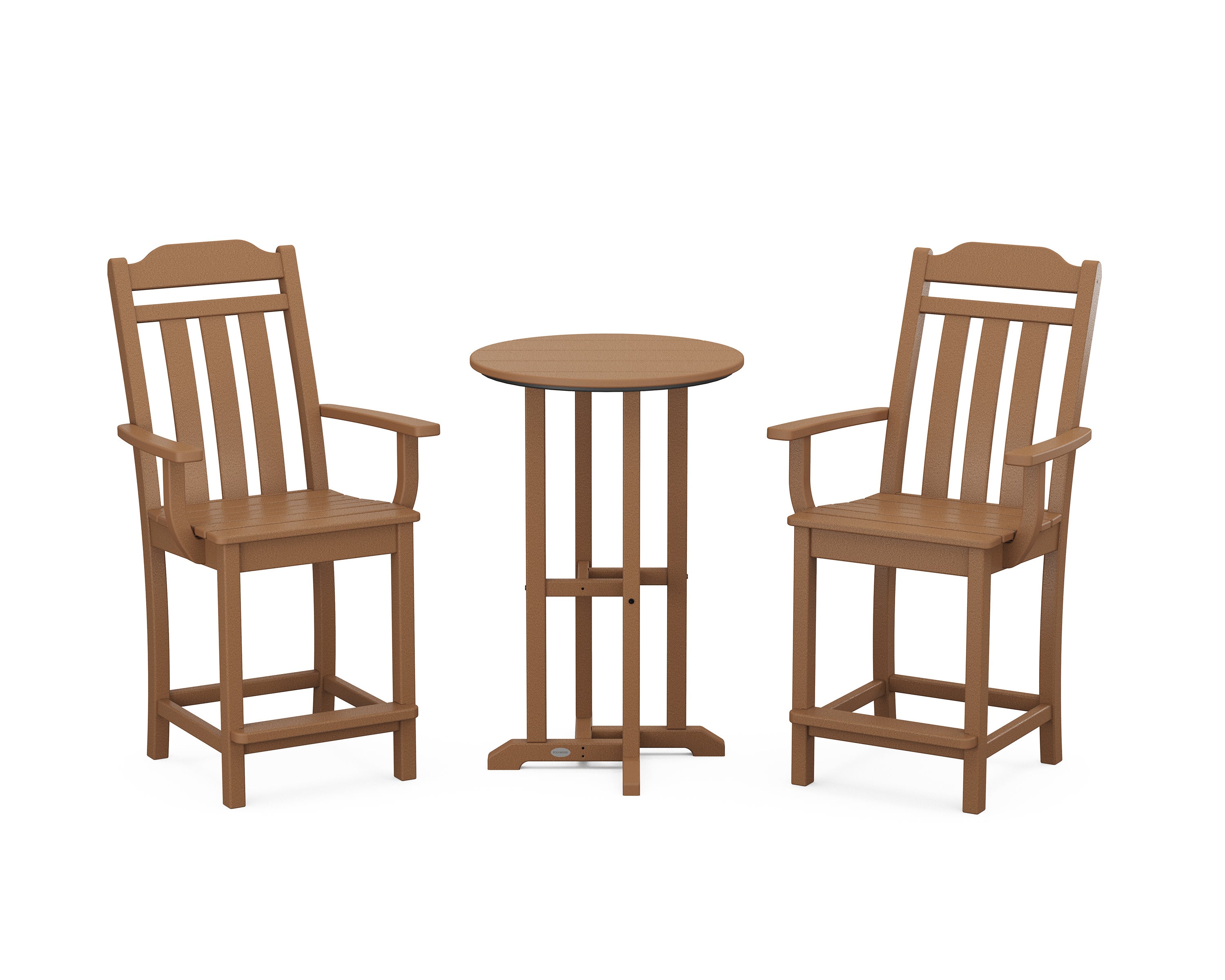 Cottage 3-Piece Farmhouse Bistro Counter Set in Teak