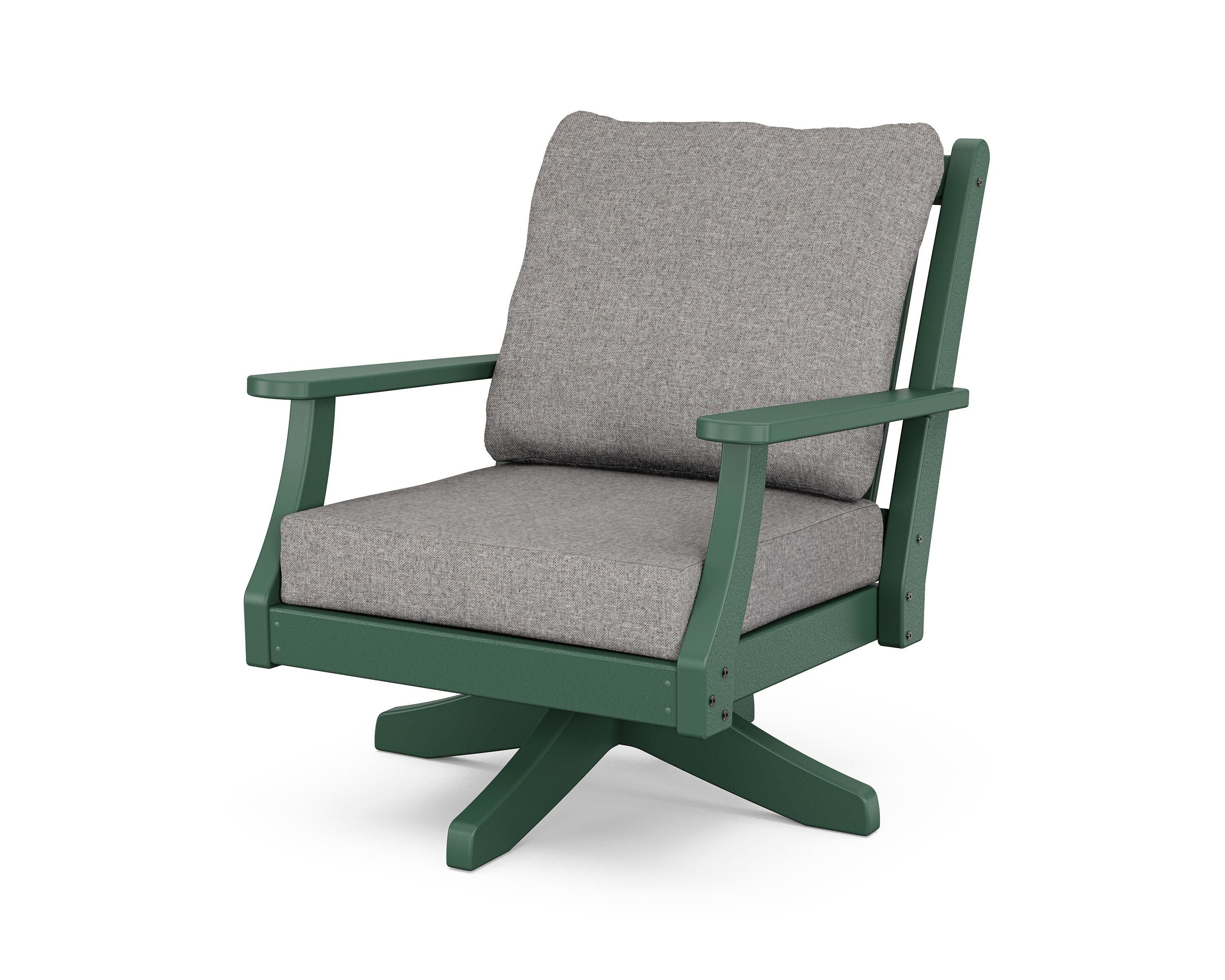 Wovendale Deep Seating Swivel Chair in Green / Grey Mist