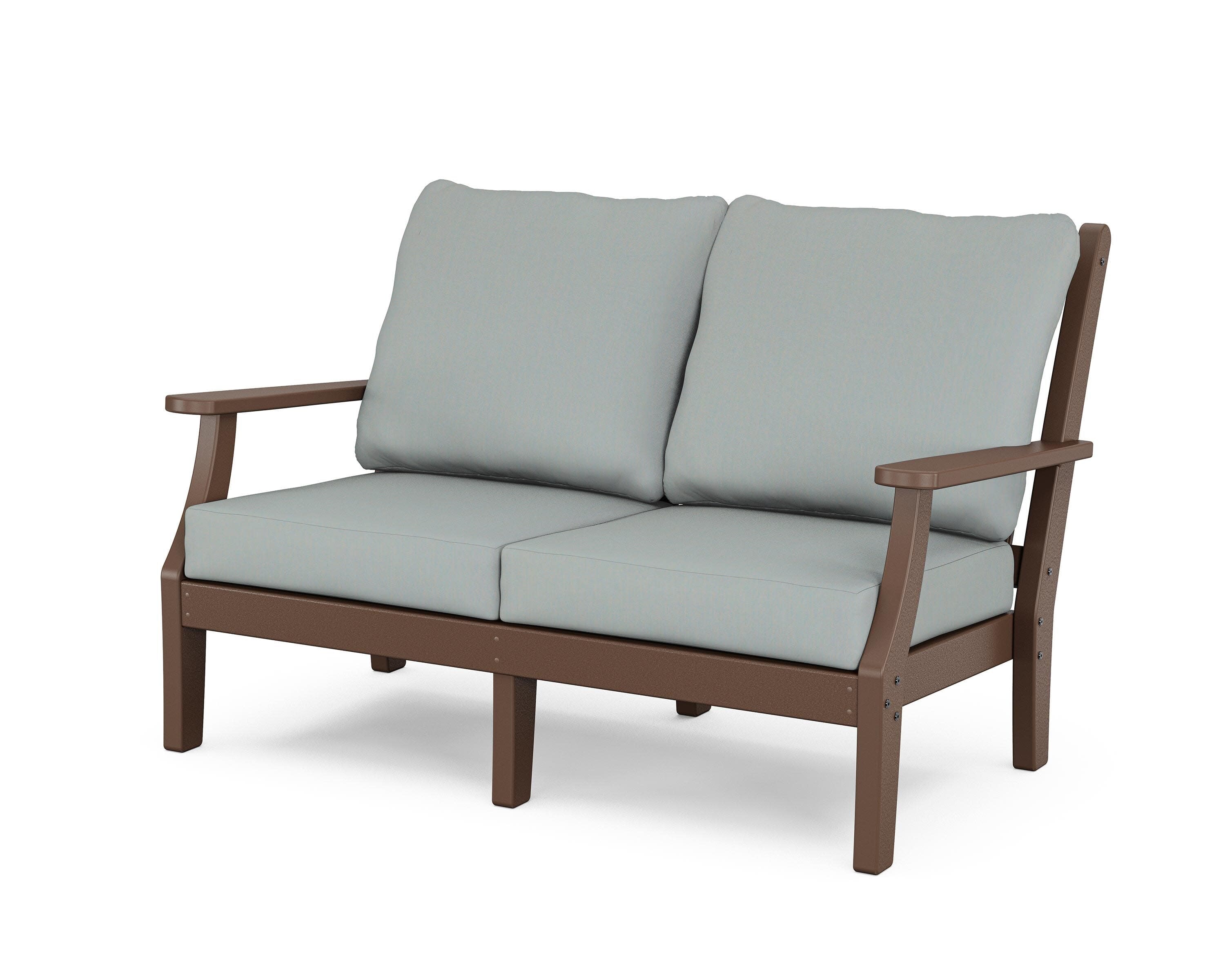Wovendale Deep Seating Loveseat in Mahogany / Spa