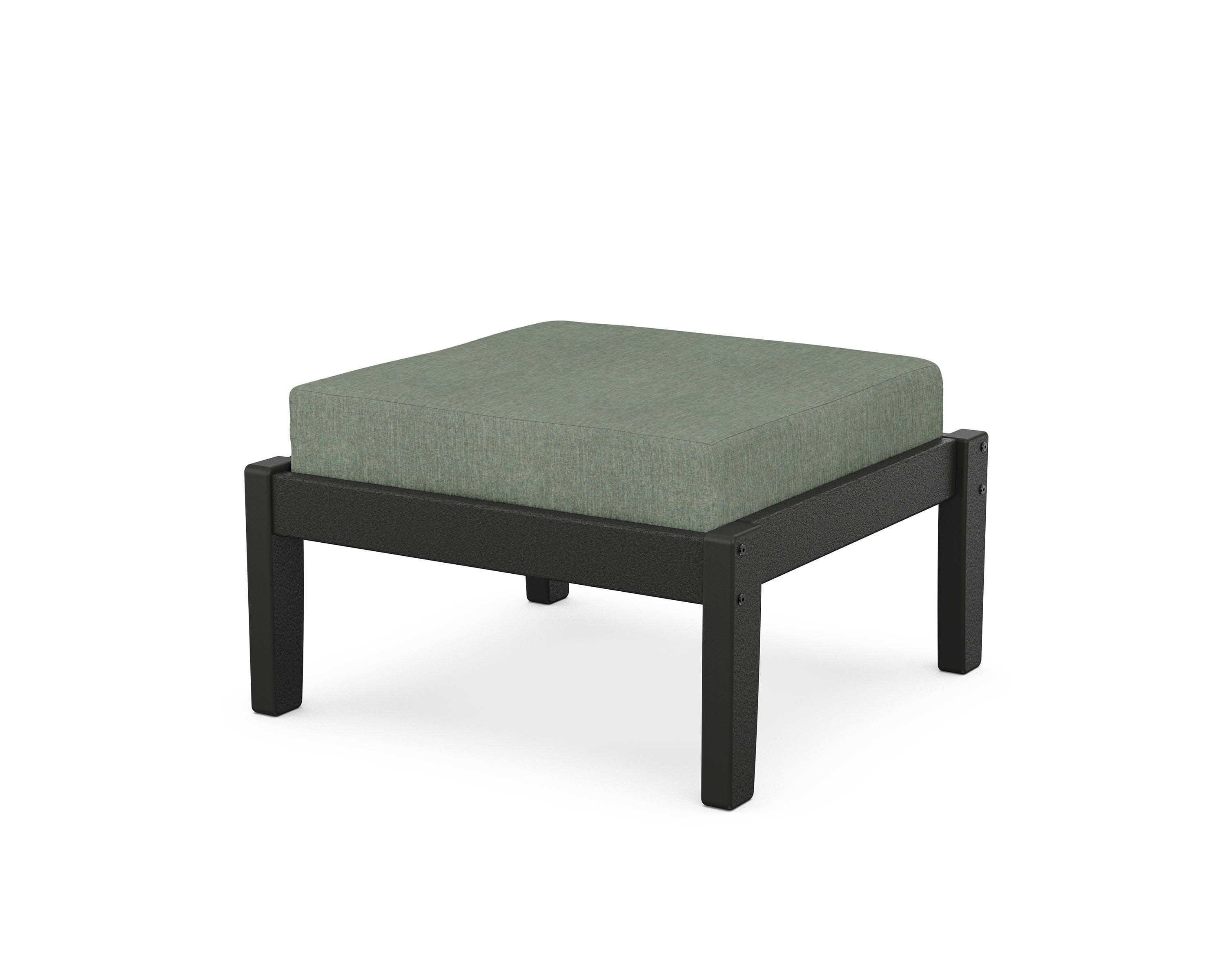Deep Seating Ottoman in Black / Cast Sage