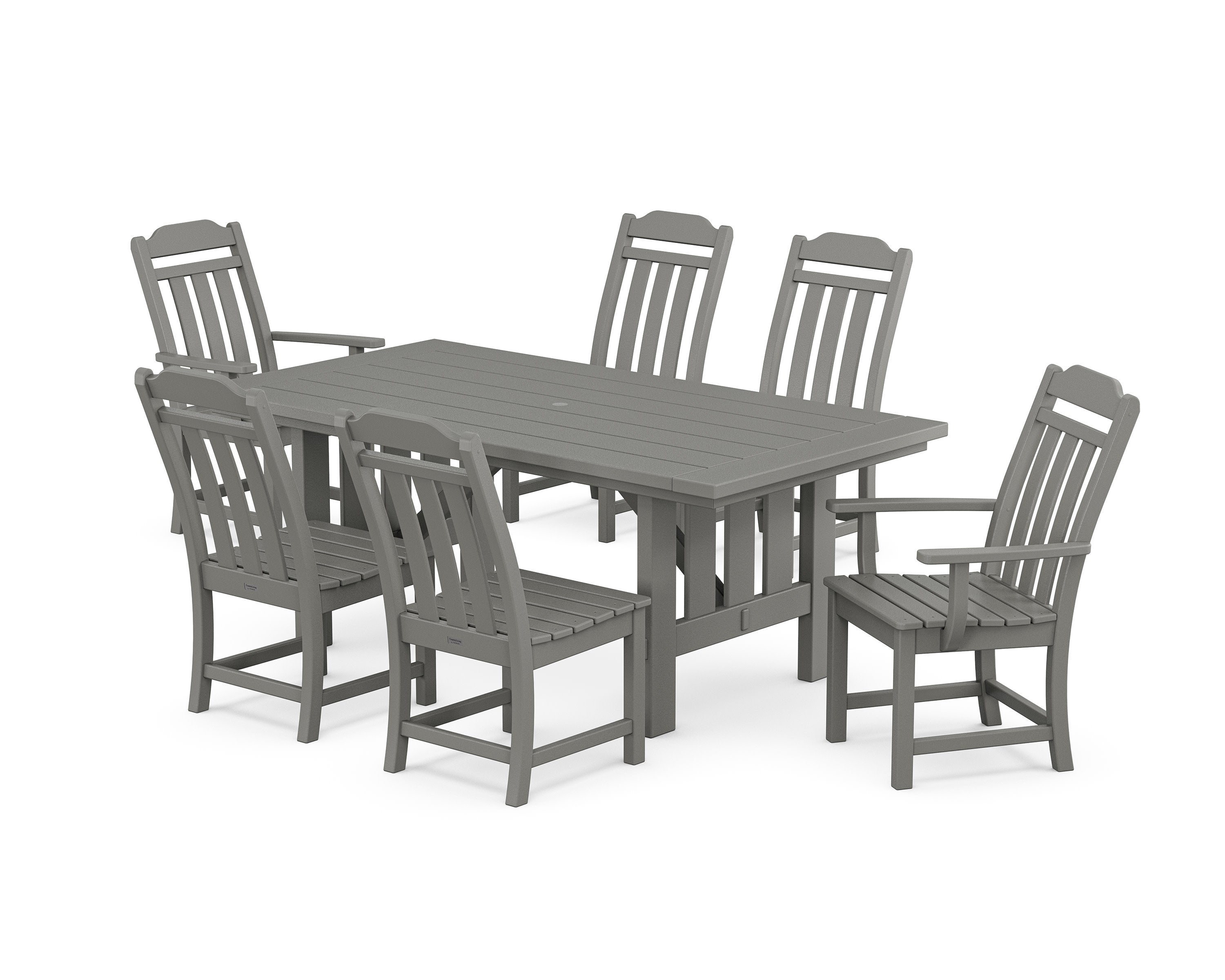 Cottage 7-Piece Dining Set with Mission Table in Slate Grey