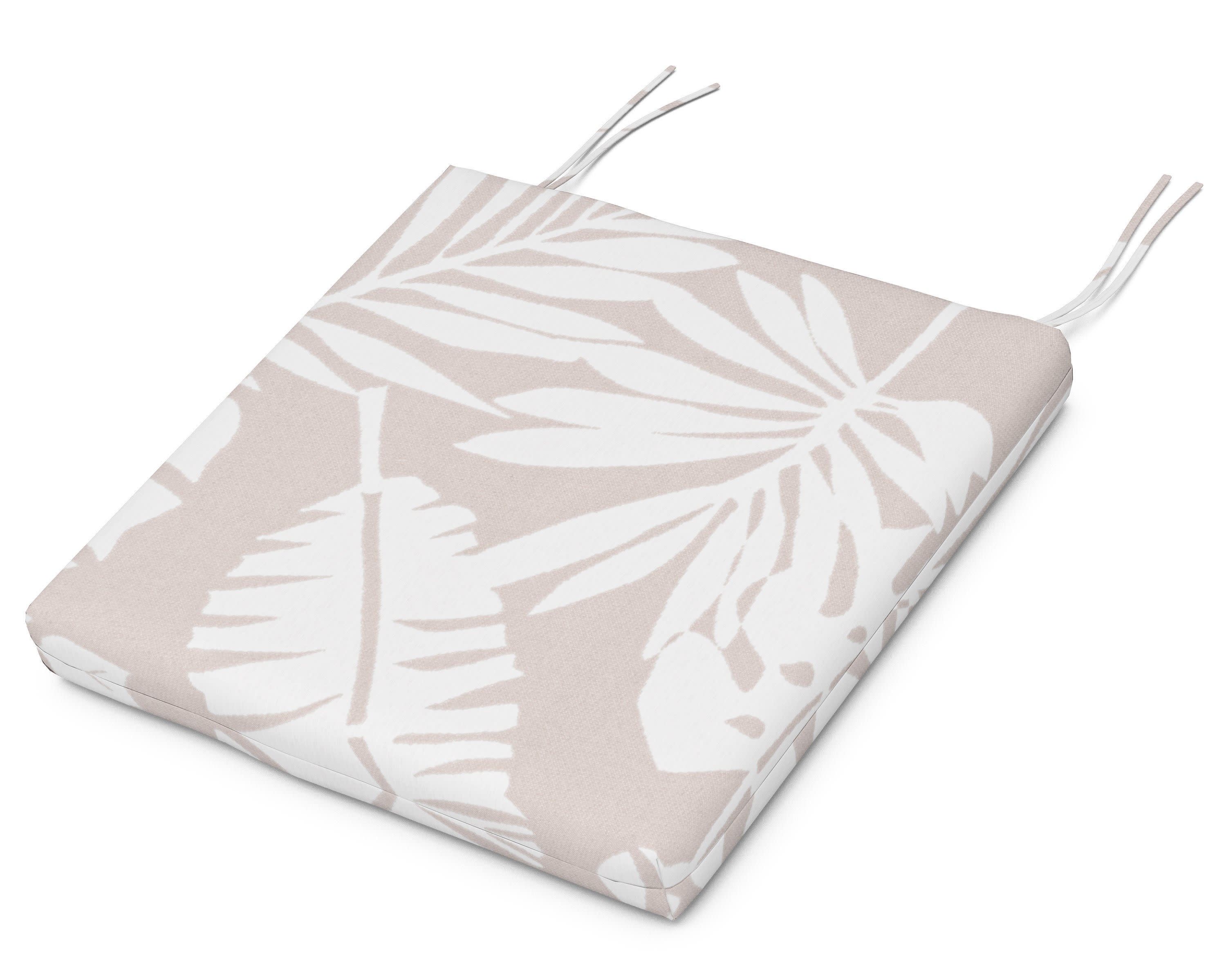 Standard Seat Cushion 17.25"D x 19.25"W x 2.5"H in Leaf Dune Burlap