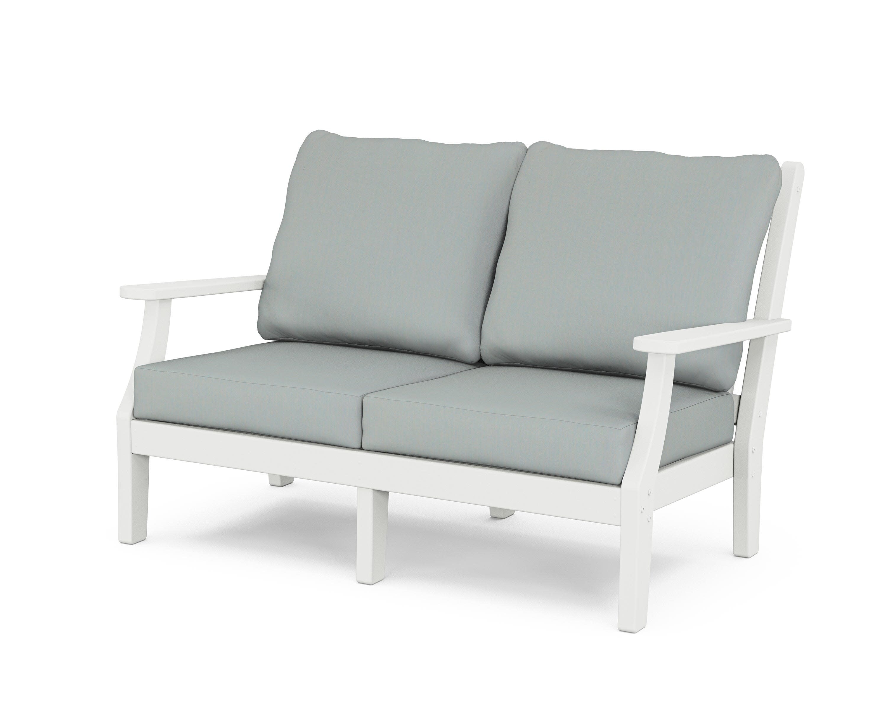 Wovendale Deep Seating Loveseat in White / Spa