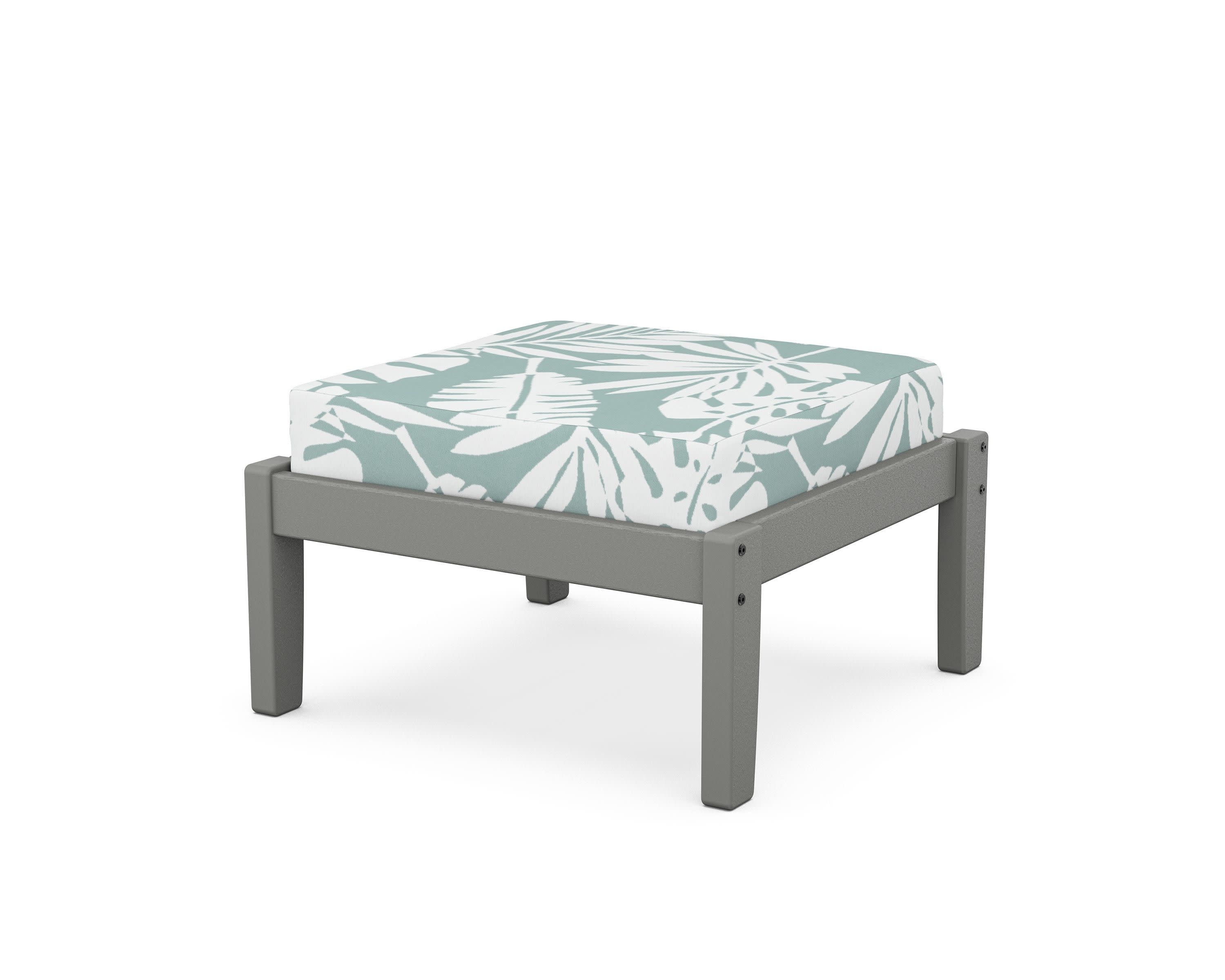 Deep Seating Ottoman in Slate Grey / Leaf Glacier Spa