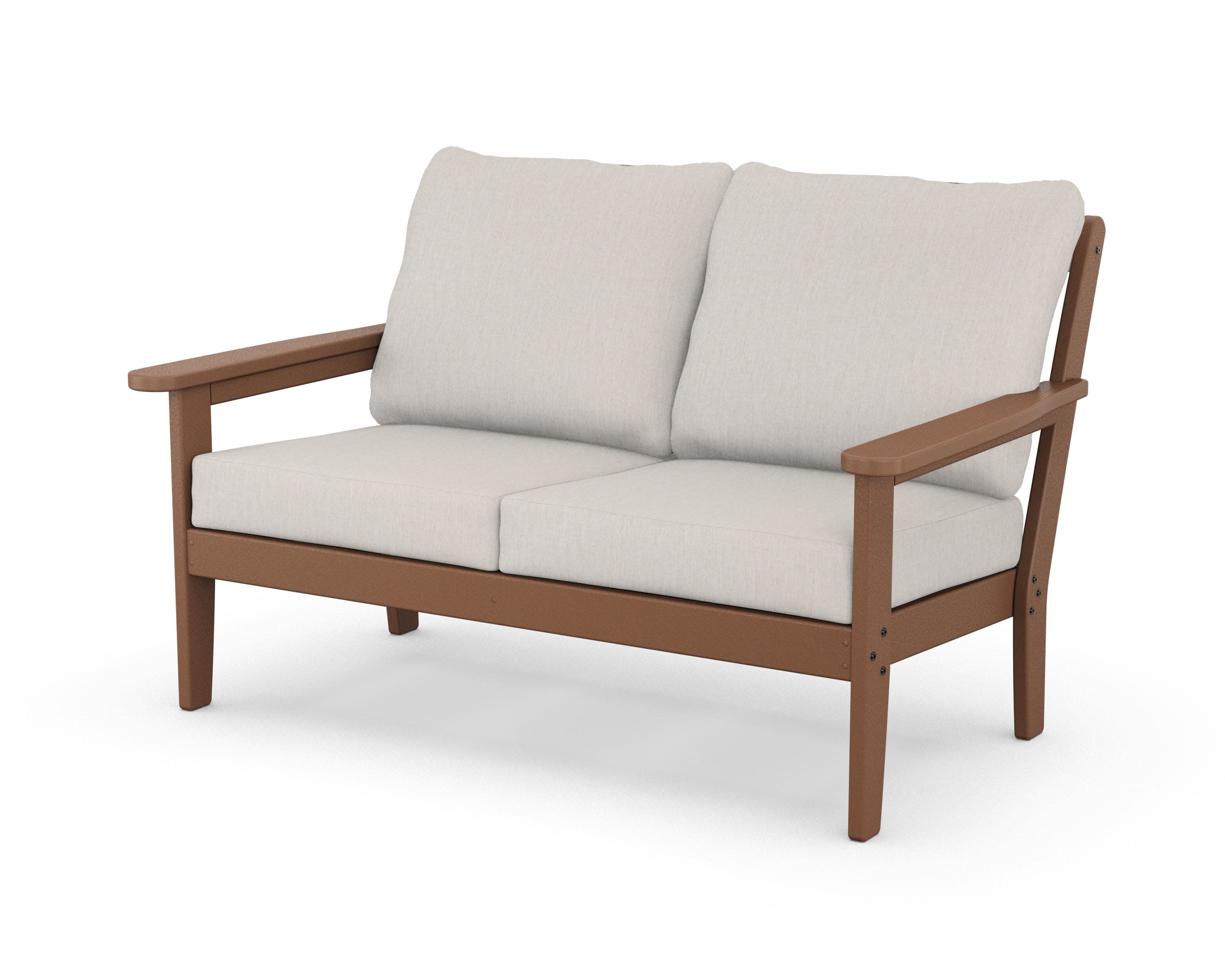 Cottage Deep Seating Loveseat in Teak / Cast Ash