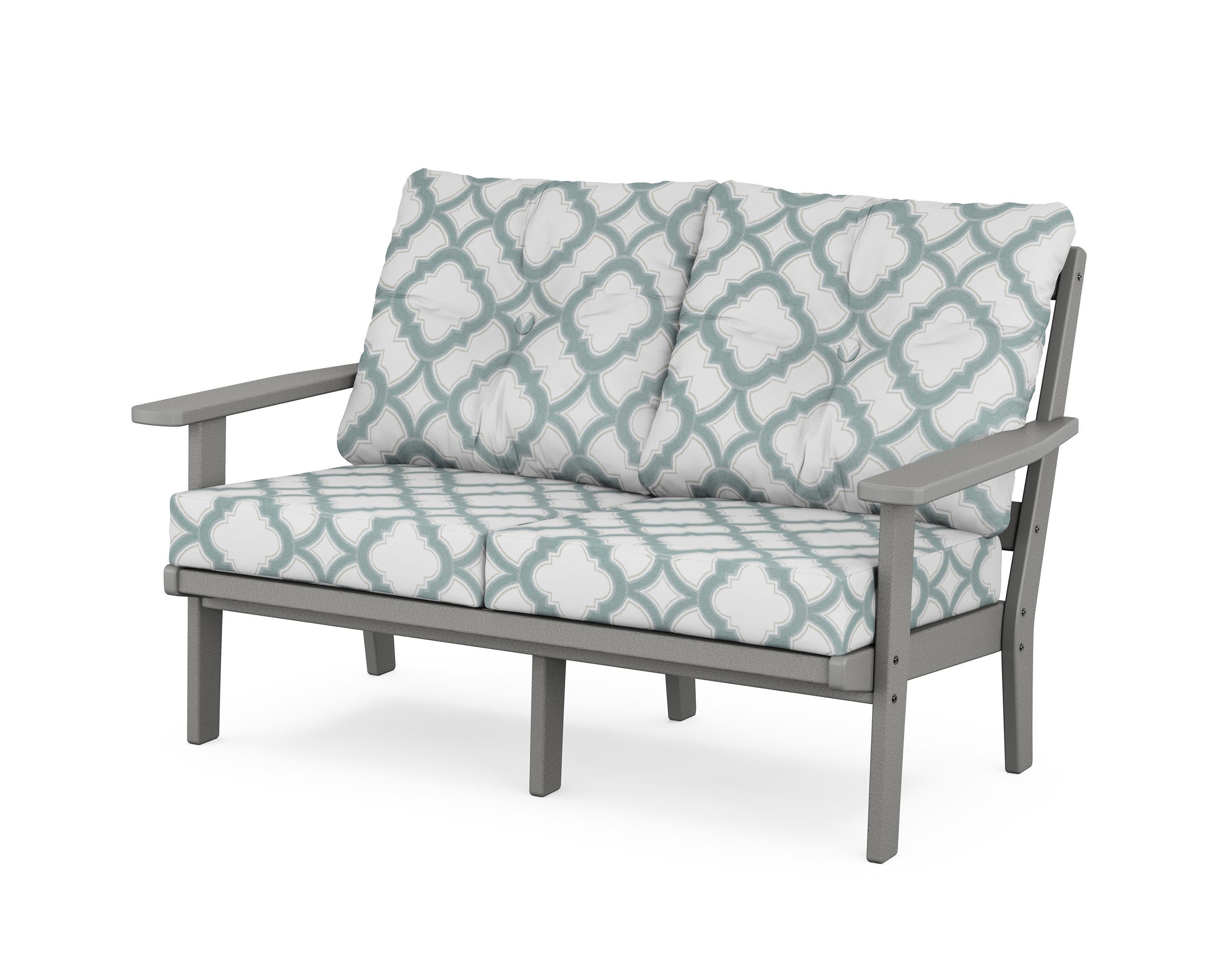 Prairie Deep SeatingLoveseat in Slate Grey / Trellis Glacier Spa