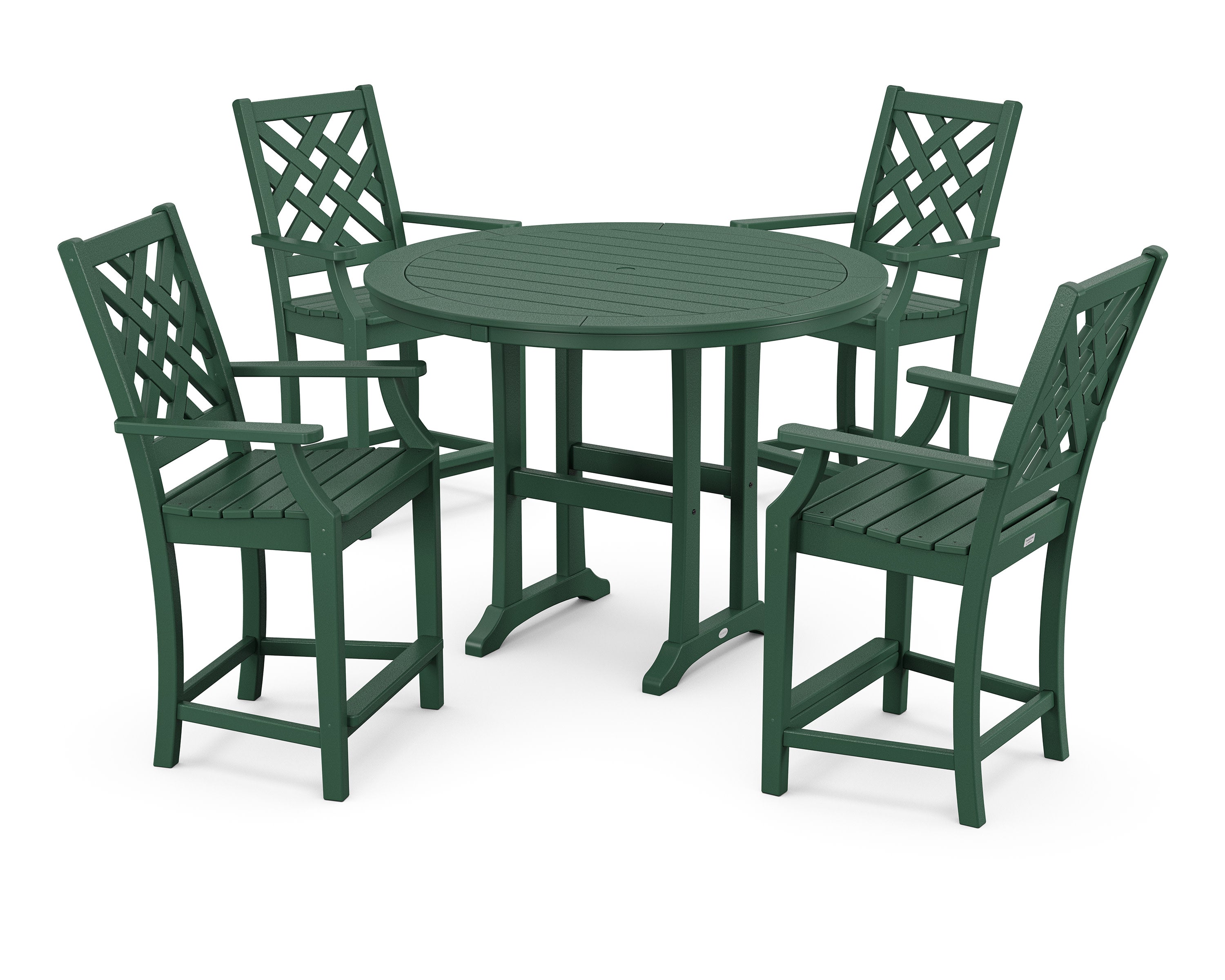 Wovendale 5-Piece Round Counter Set in Green