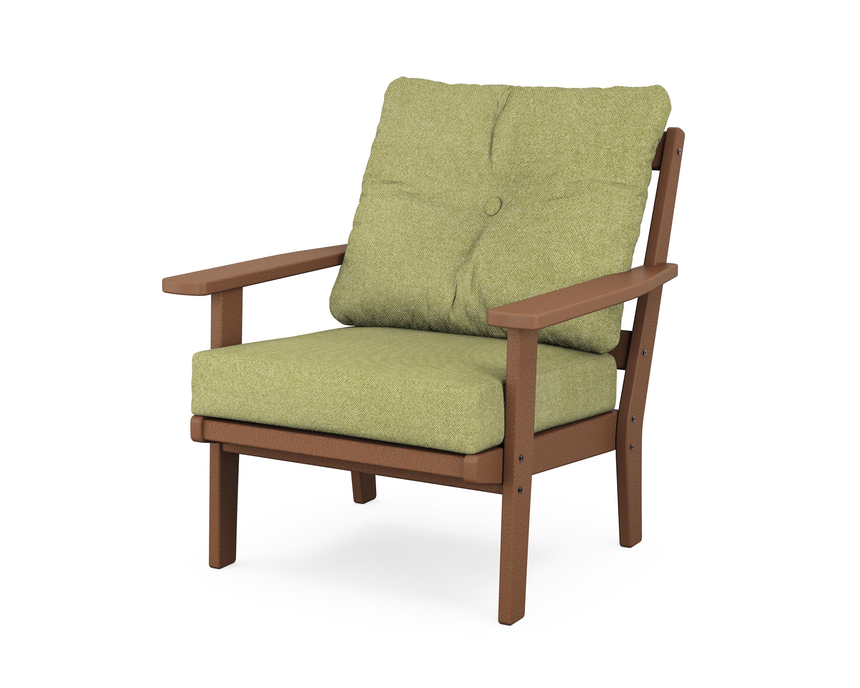 Prairie Deep Seating Chair in Teak / Chartreuse Boucle
