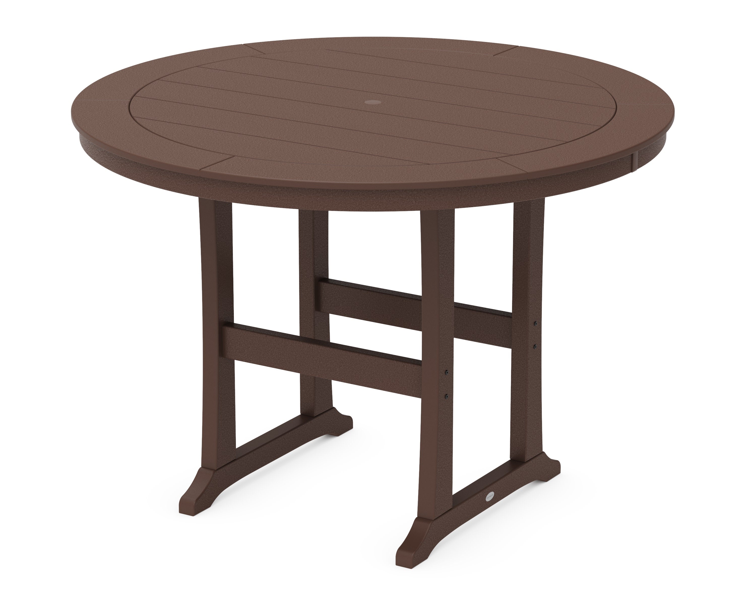 Nautical Trestle 60" Round Bar Table in Mahogany