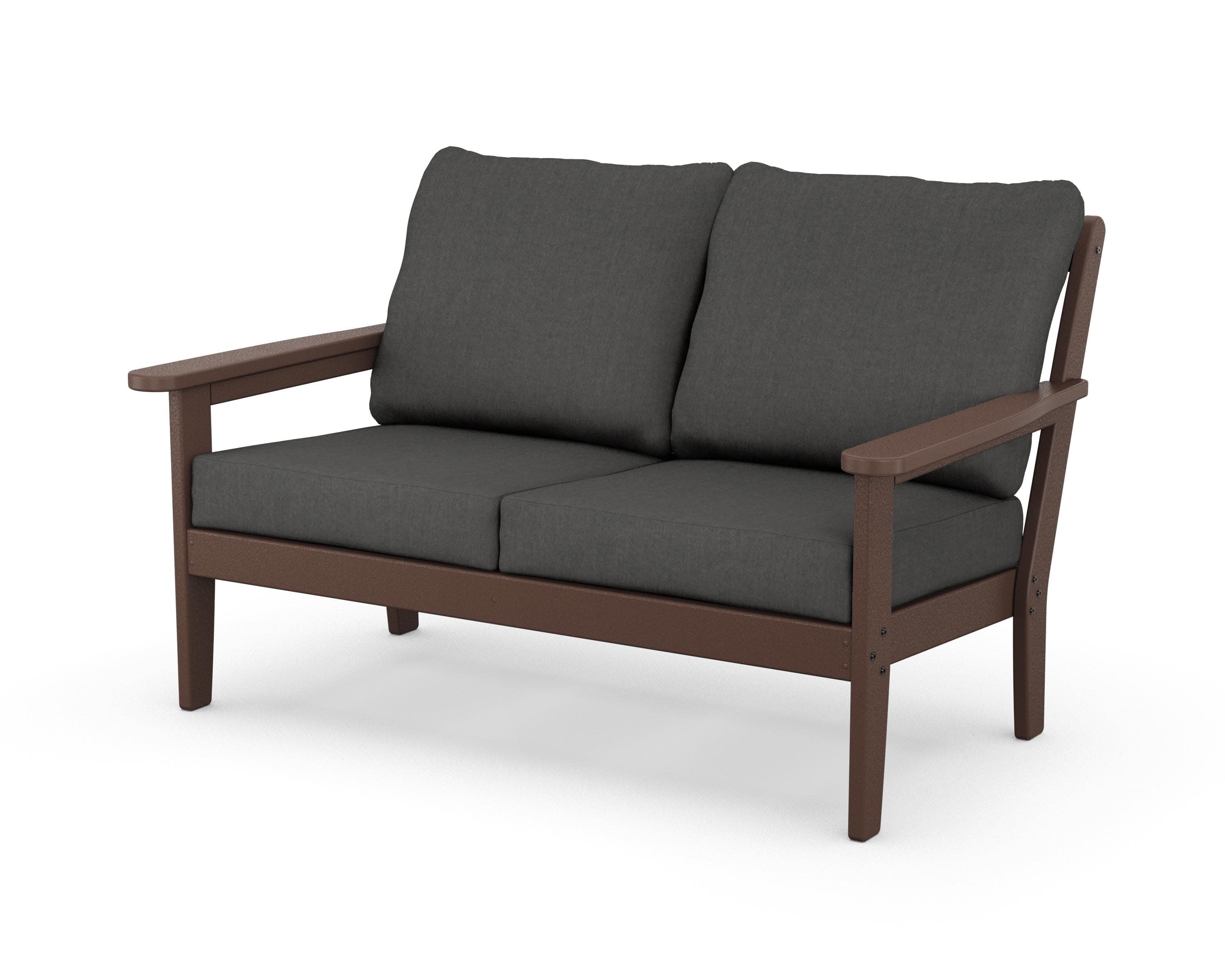 Cottage Deep Seating Loveseat in Mahogany / Spectrum Carbon
