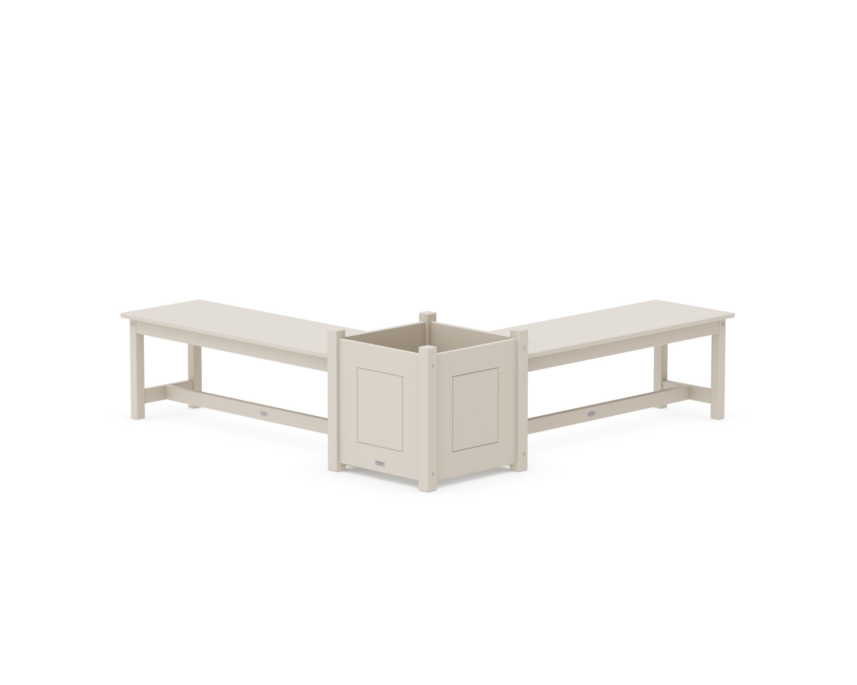 48" Country Living L- Shaped Planter Bench Set- Large in Sand