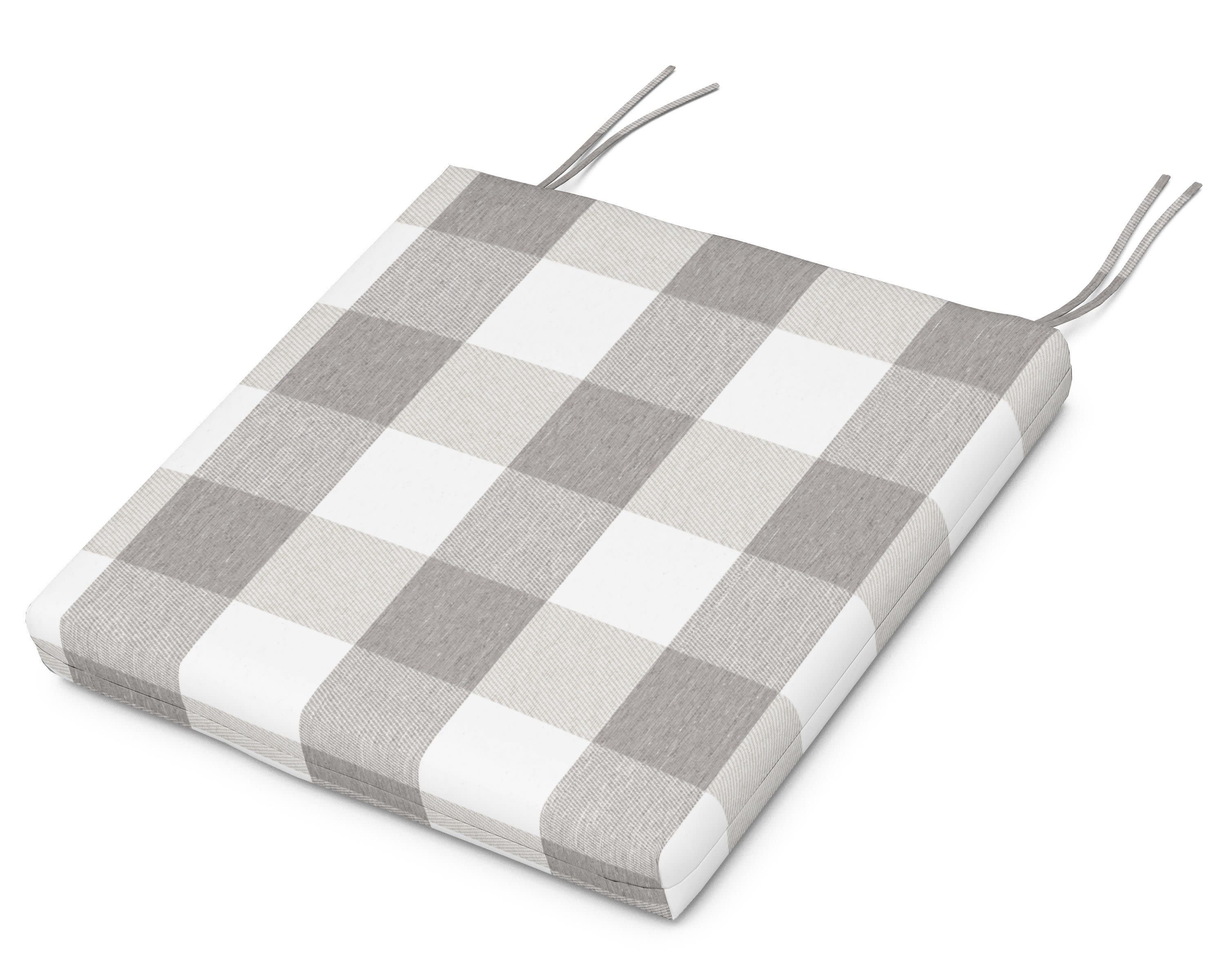 Seat Cushion 17"D x 20.75"W x 2.5"H in Buffalo Plaid Grey Mist