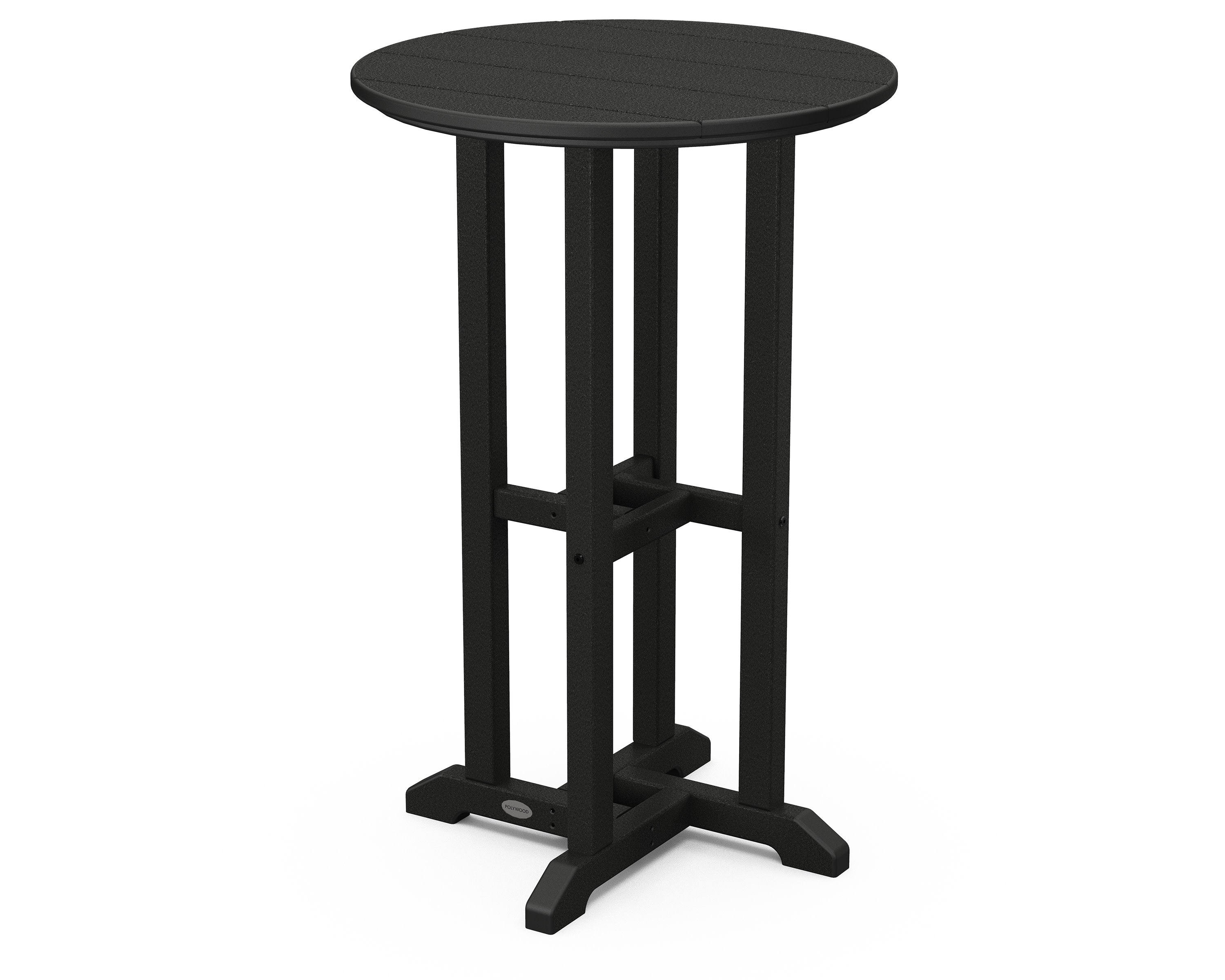 24" Round Farmhouse Counter Bistro Table in Black