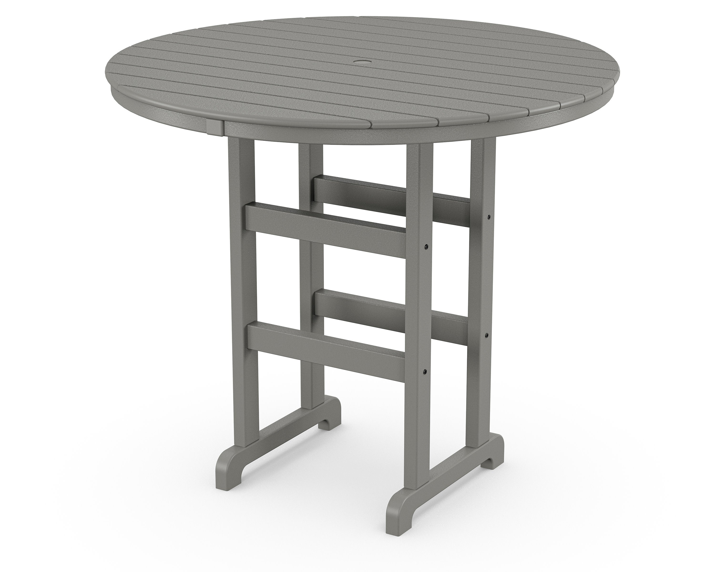 48" Round Farmhouse Bar Table in Slate Grey