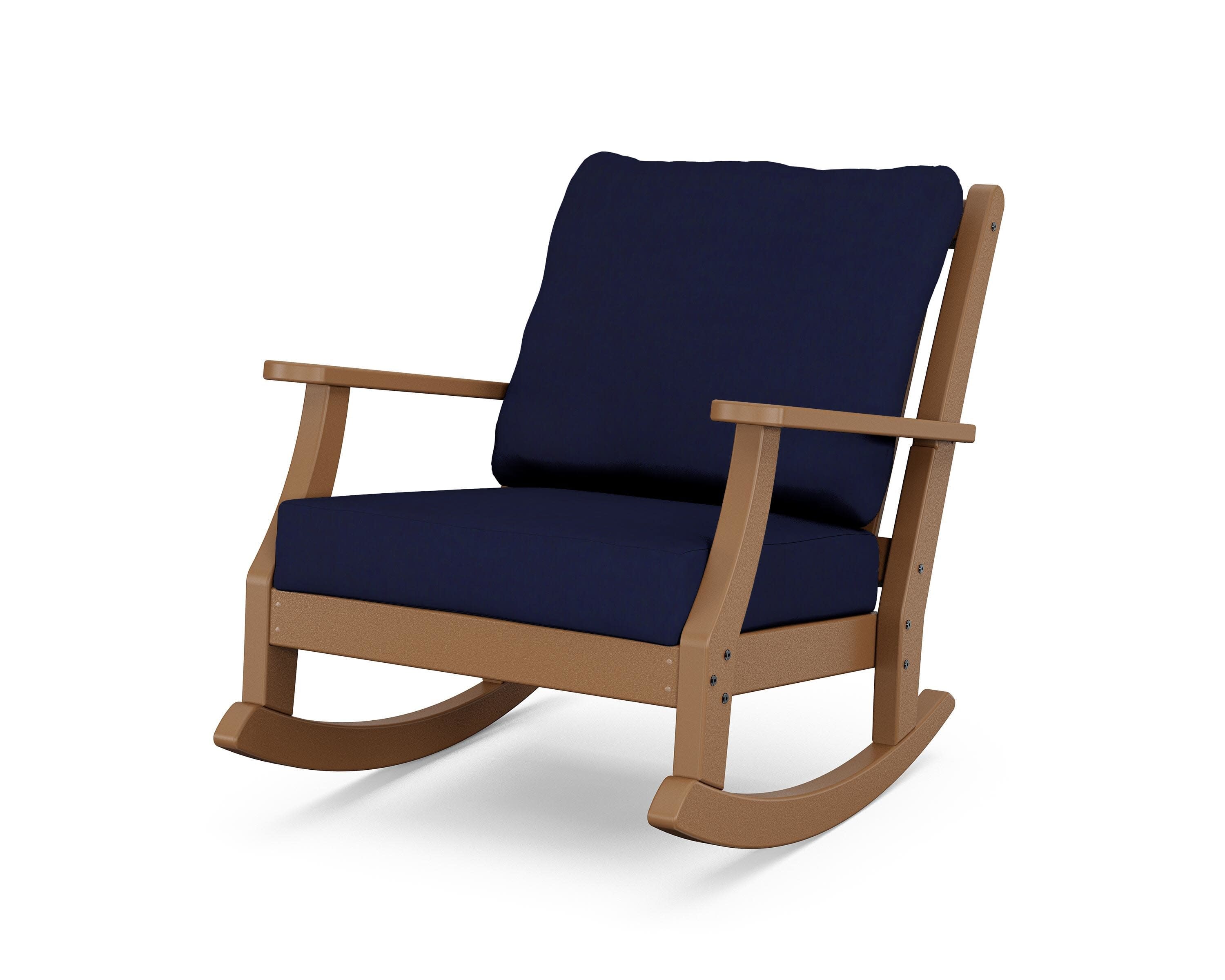 Wovendale Deep Seating Rocking Chair in Teak / Navy