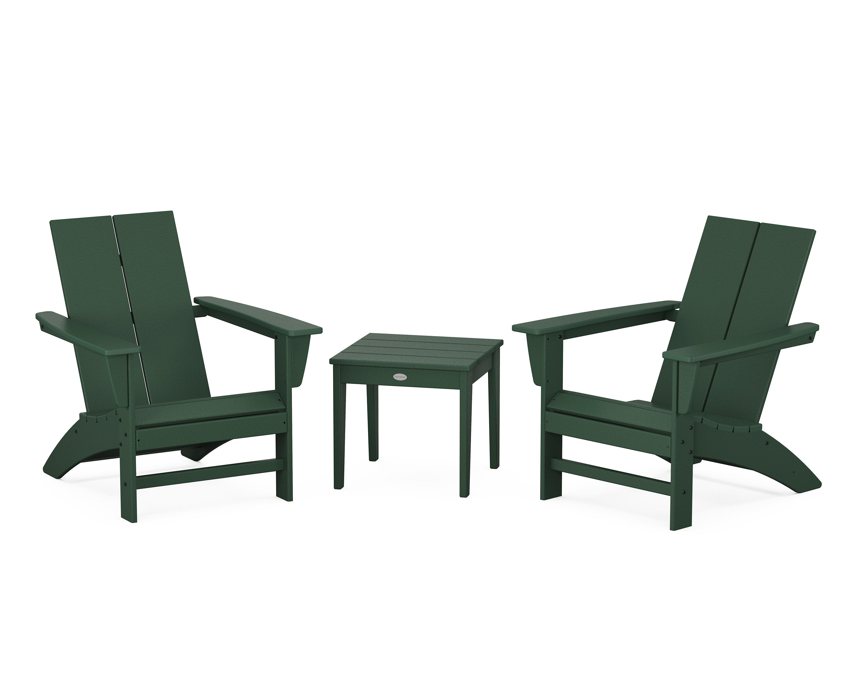 Cottage Modern Adirondack Chair 3-Piece Set in Green