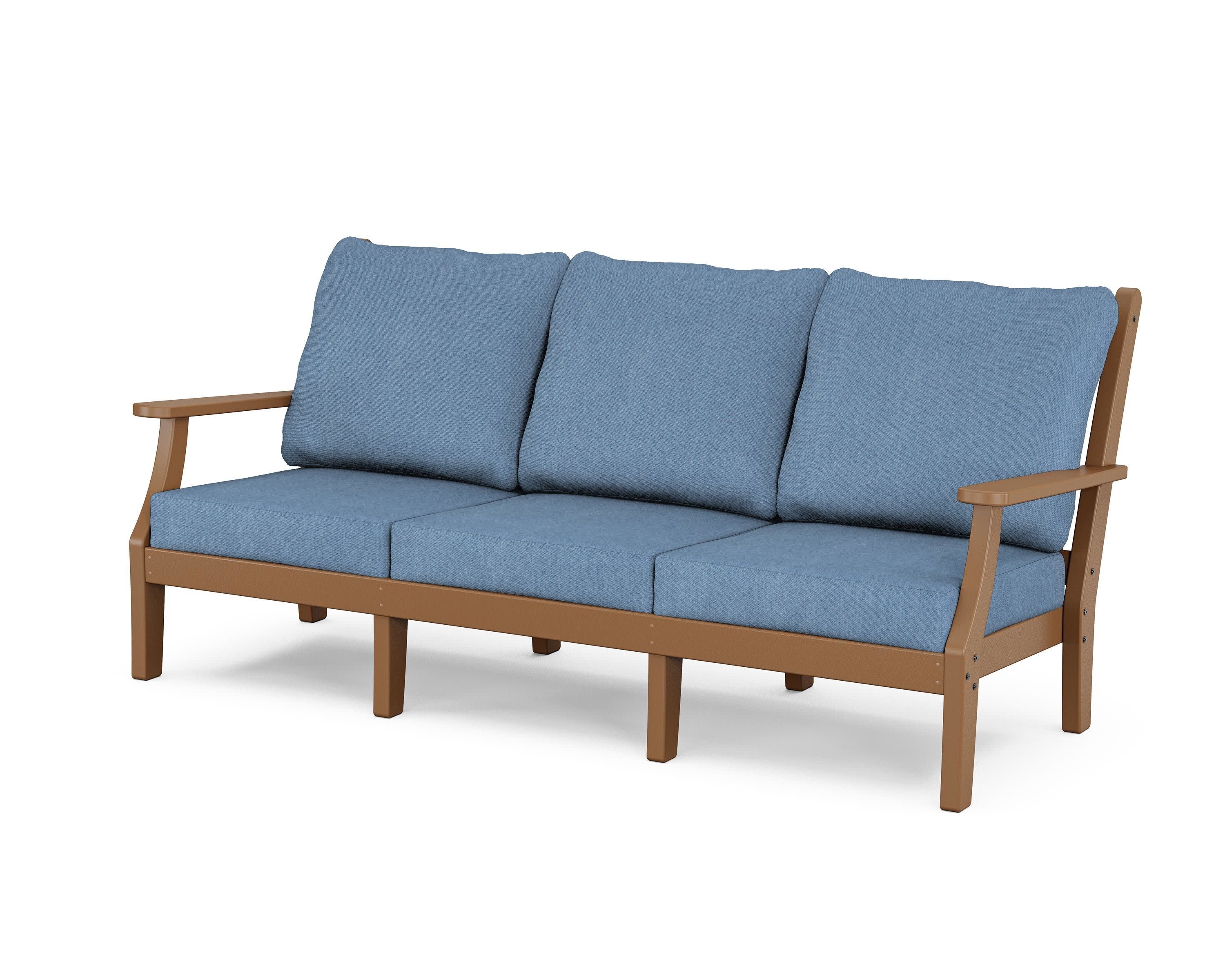 Wovendale Deep Seating Sofa in Teak / Sky Blue